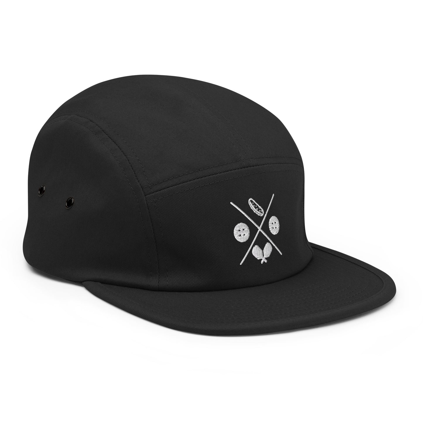 Pickle-ball Hat, white design on front-black hat