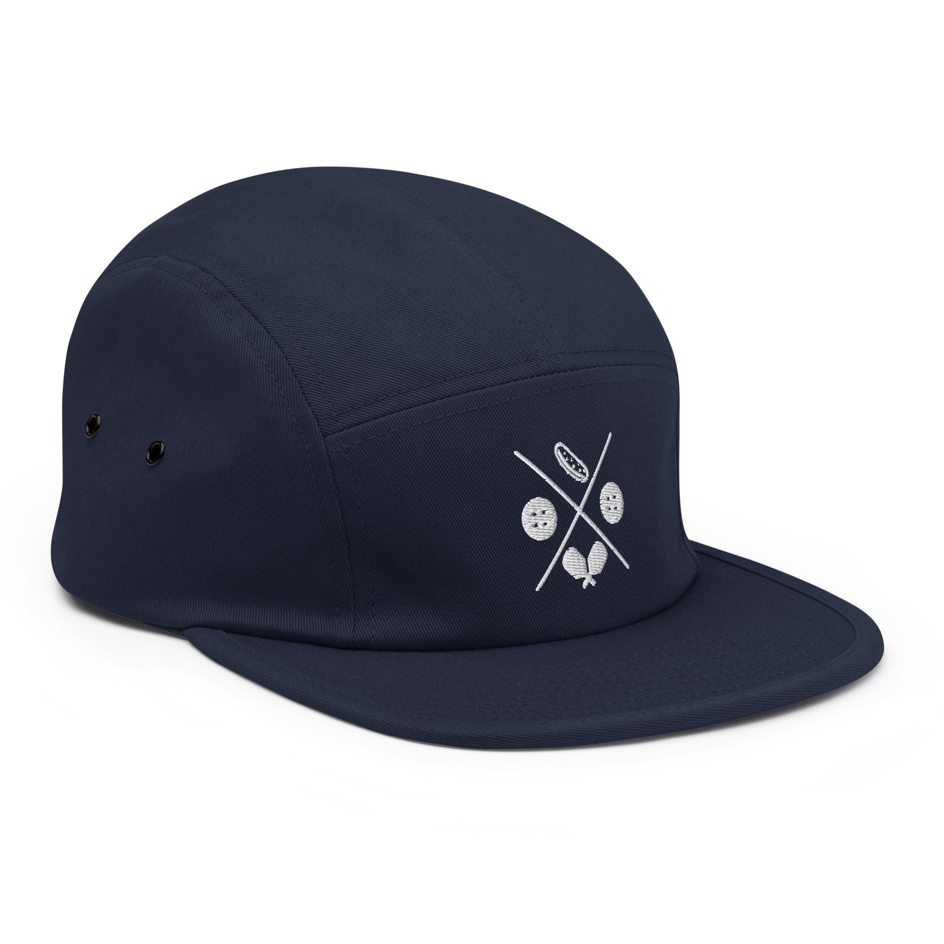 Pickle-ball Hat, white design on front-black hat