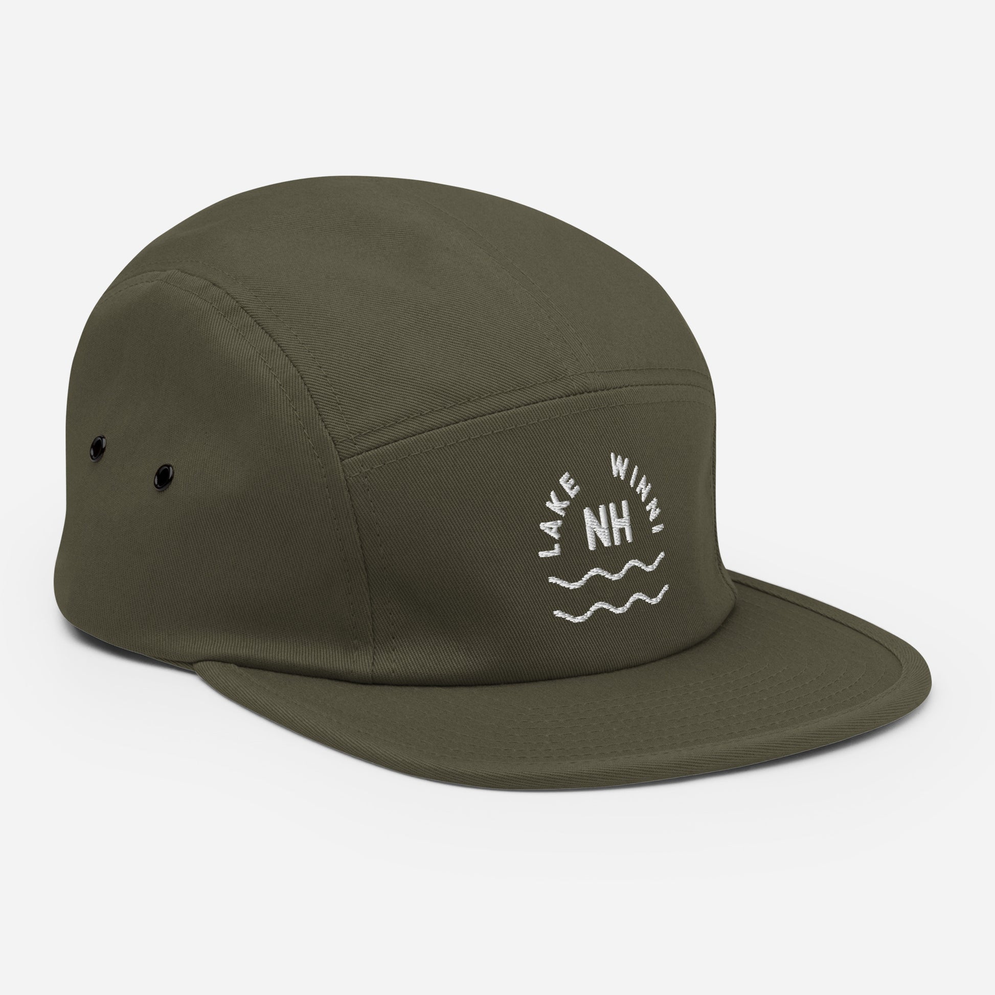 Lake Winnipesauke, "Lake Winni" Hat, green, angle view
