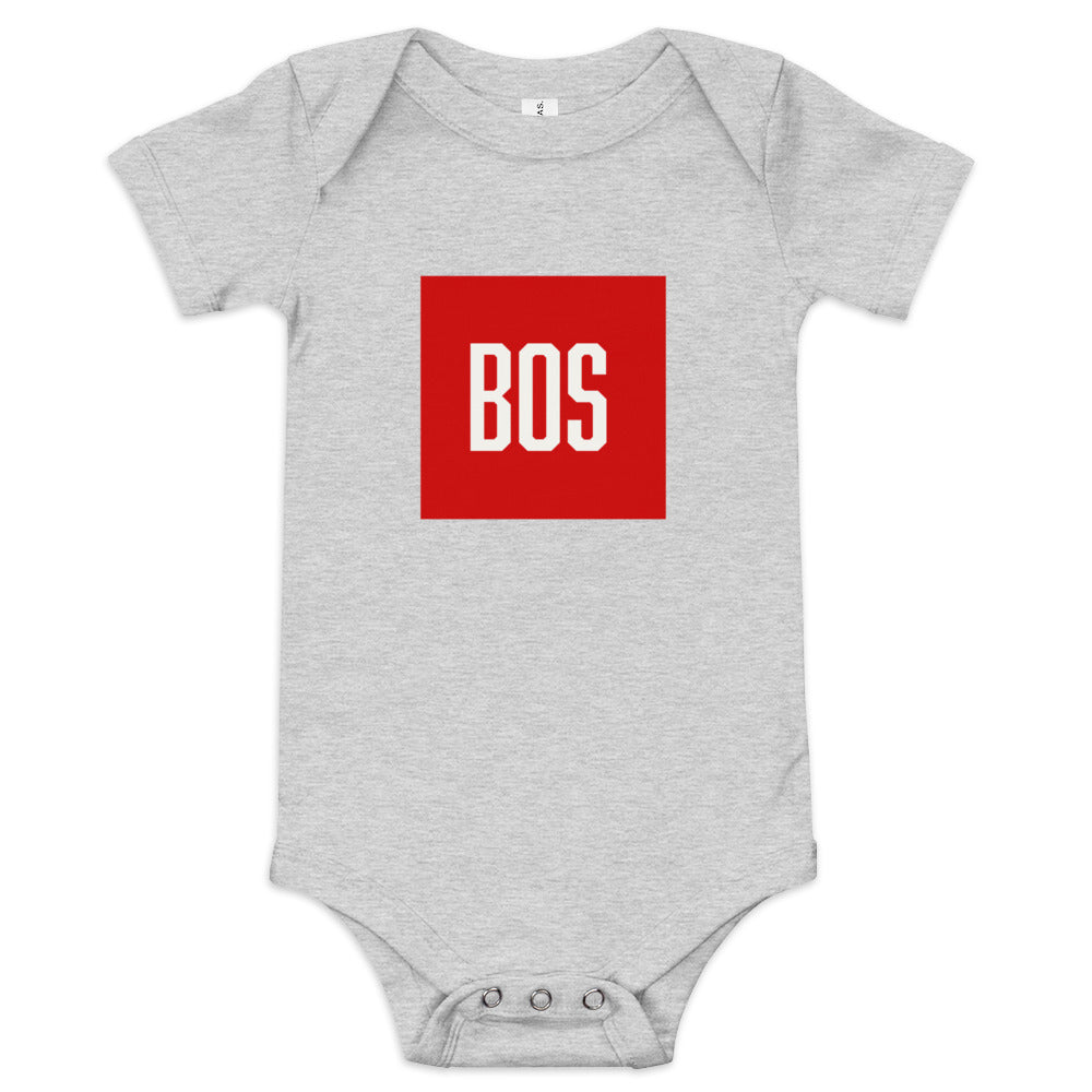 Boston "BOS" Baby Onesie - grey