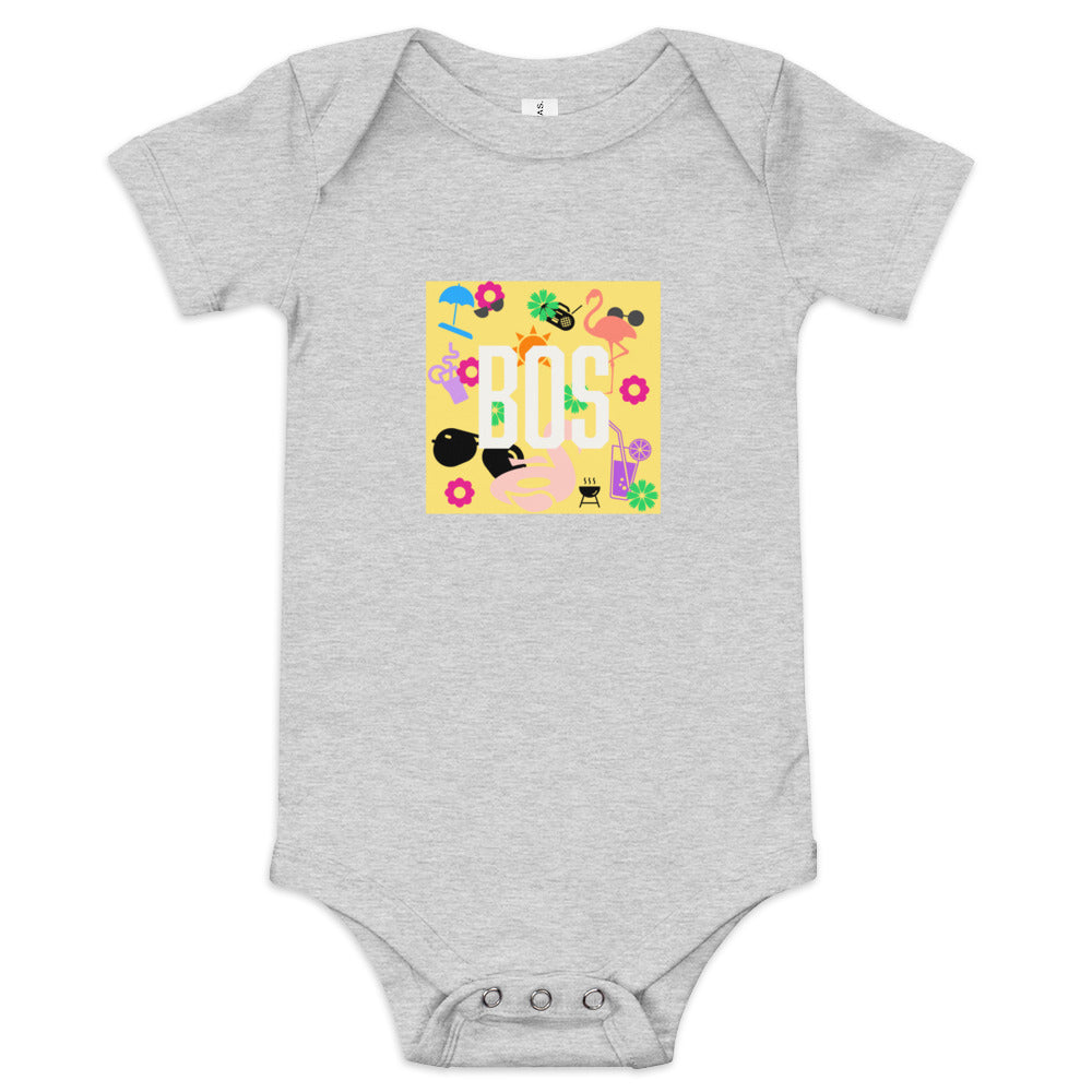 Boston "BOS" Baby Summer Onesie -grey