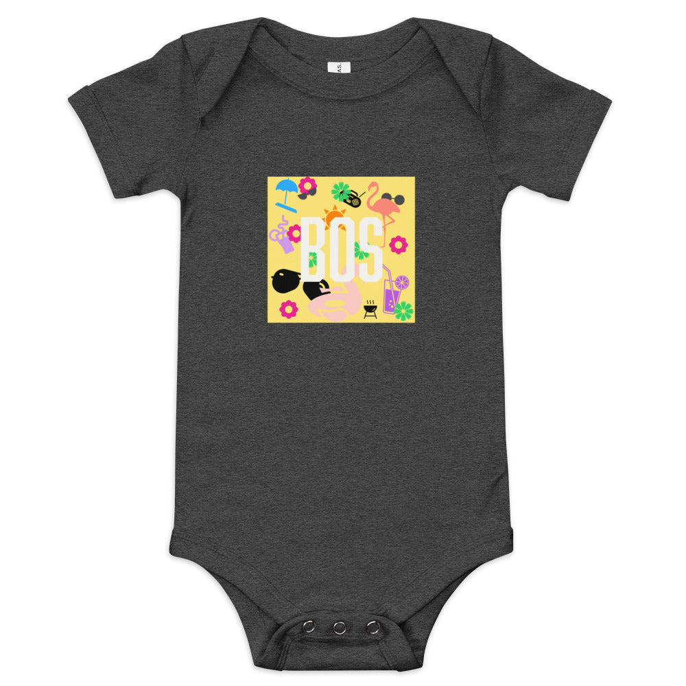 Boston "BOS" Baby Summer Onesie -dark grey