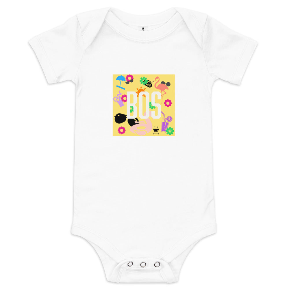 Boston "BOS" Baby Summer Onesie -white