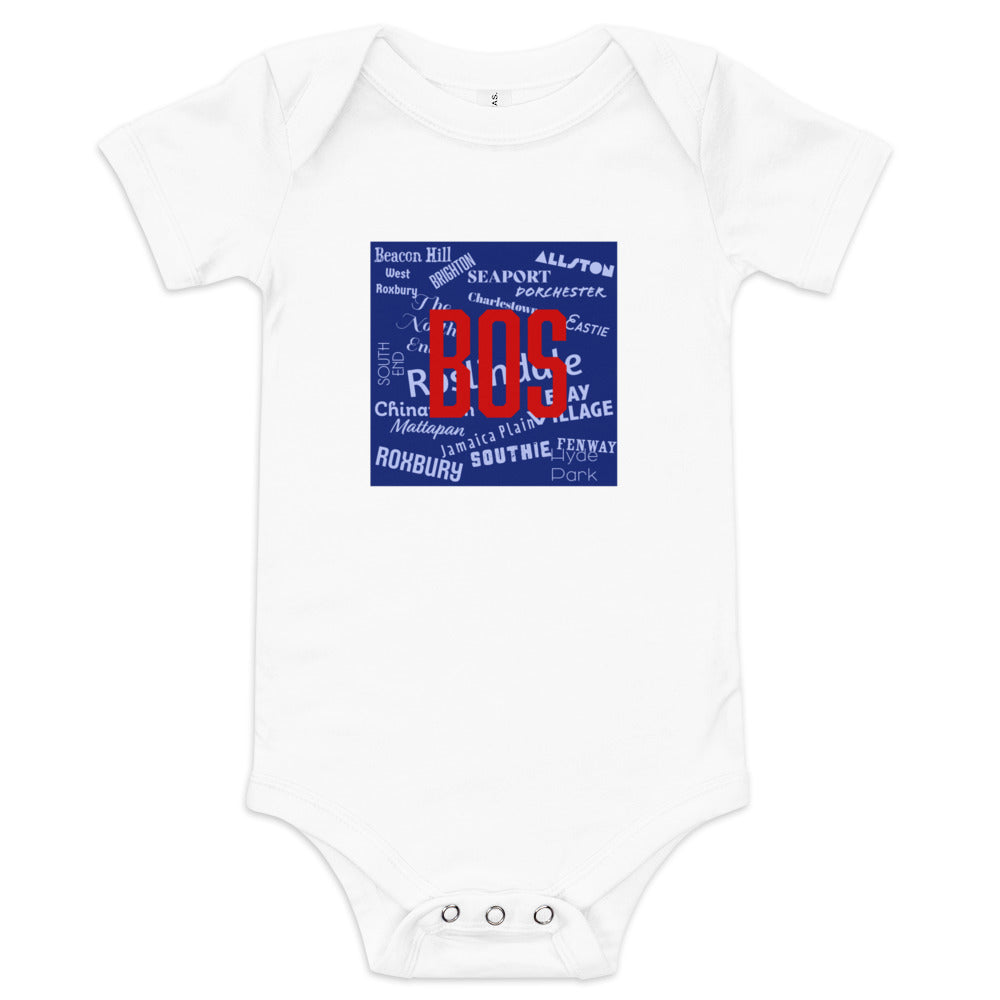 Neighborhoods of Boston Baby Onesie -white