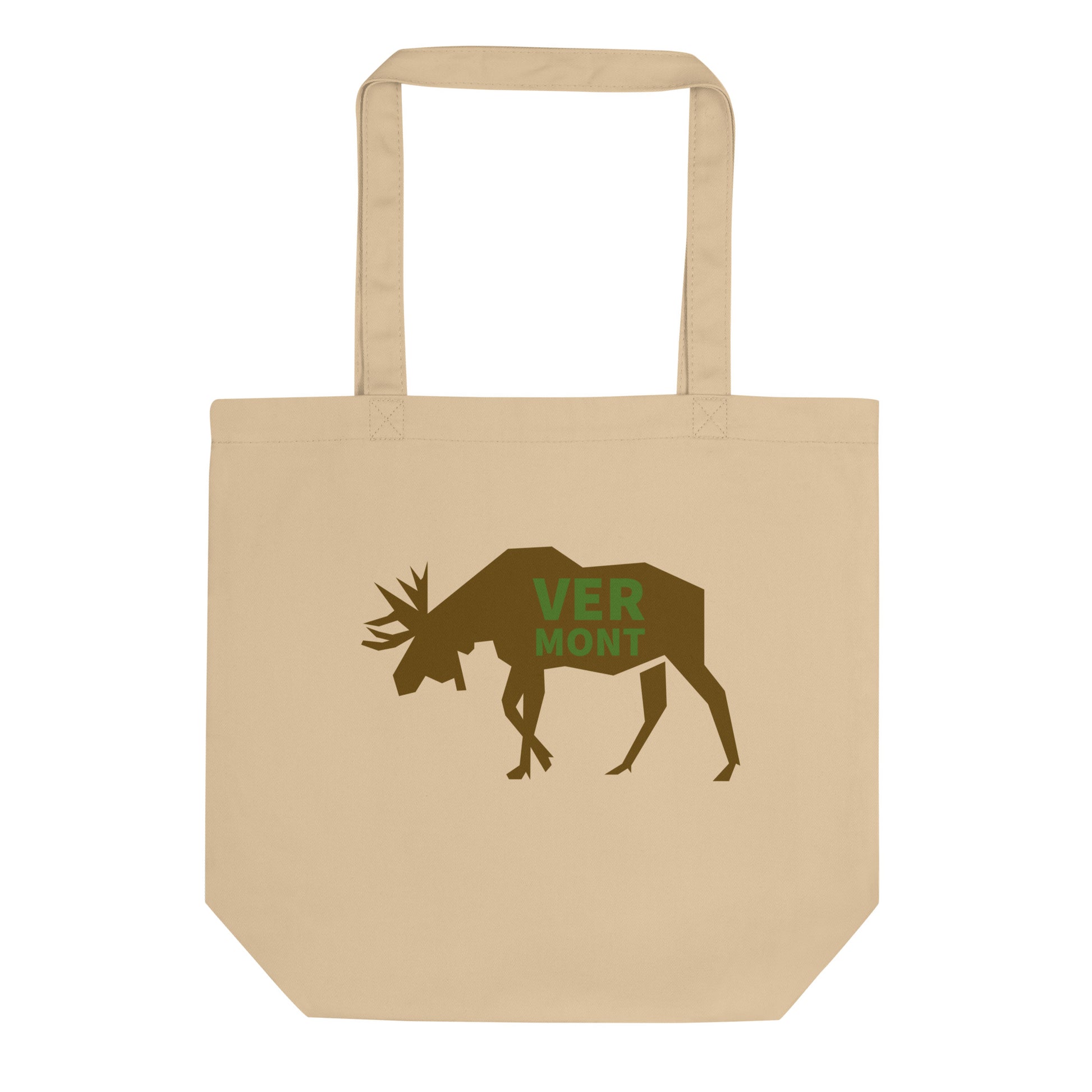 Tote Bag with the text VERMONT on top of a moose