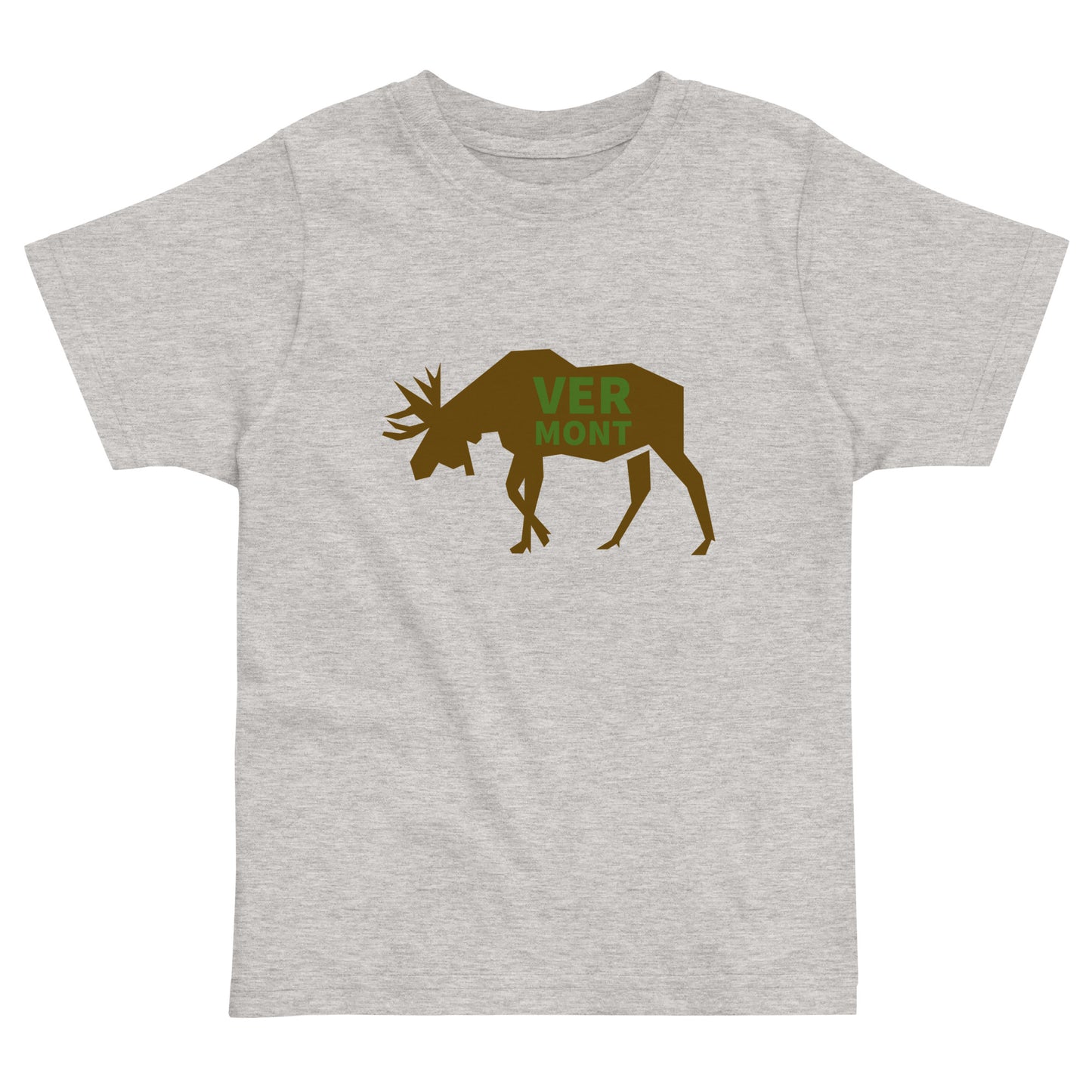 light grey t-shirt with the text VERMONT on top of a moose