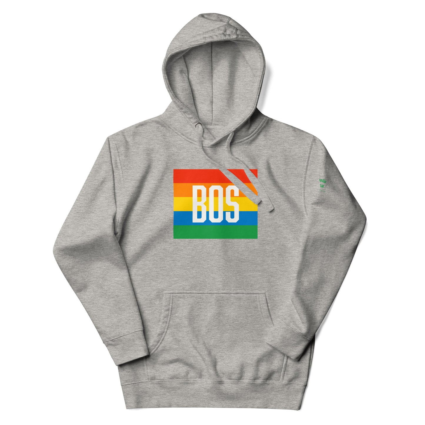 Boston "BOS" Hoodie, pride rainbow- grey