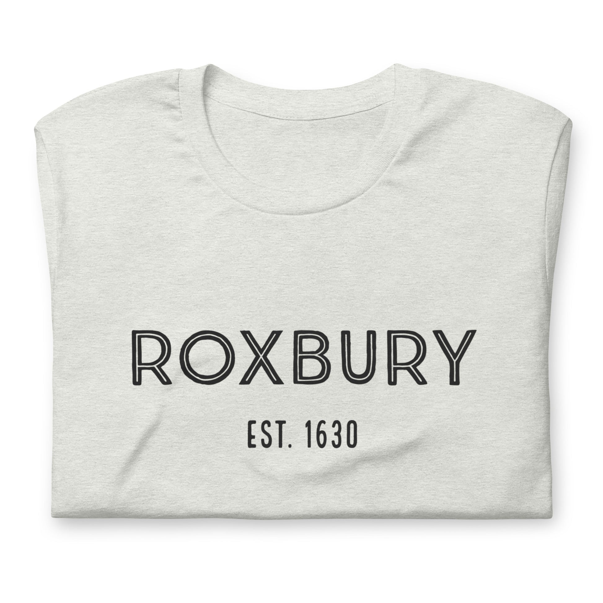 Roxbury t shirt, based on the neighborhood in Boston, MA; white