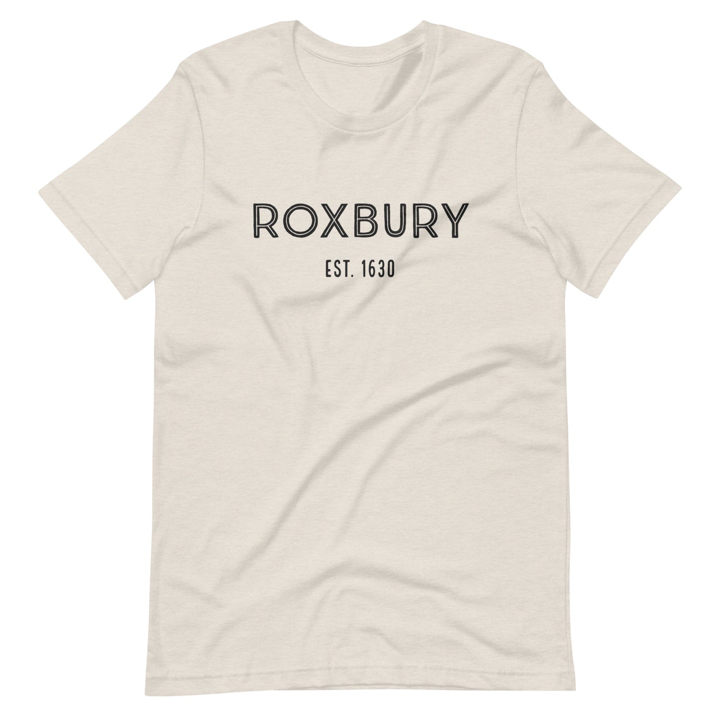 Roxbury t shirt, based on the neighborhood in Boston, MA; dust