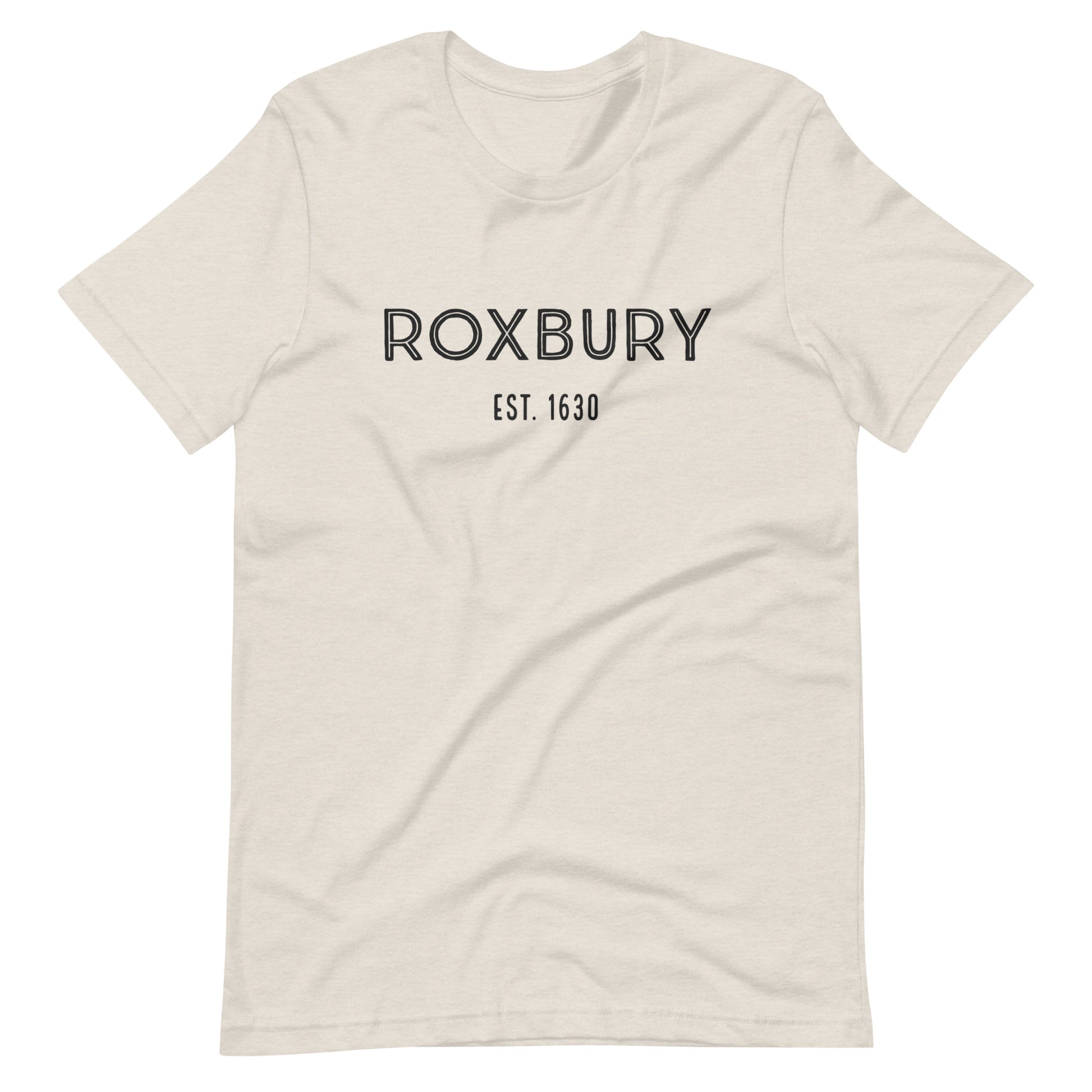 Roxbury t shirt, based on the neighborhood in Boston, MA; dust