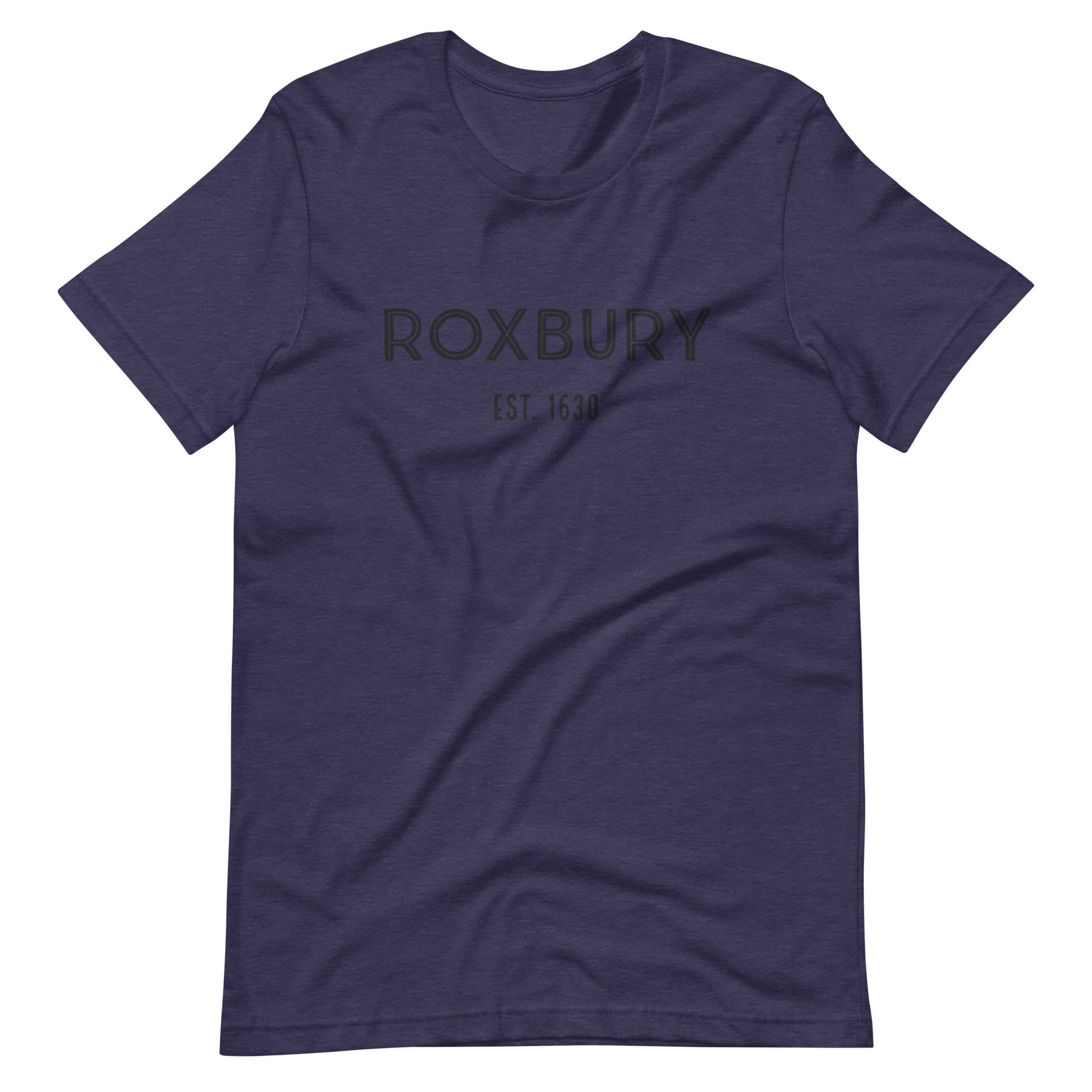 Roxbury t shirt, based on the neighborhood in Boston, MA; blue