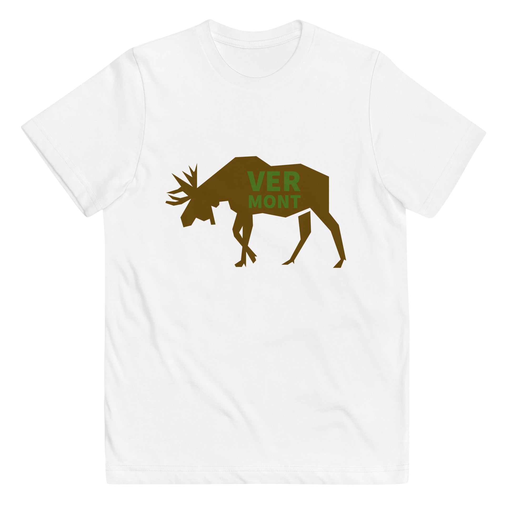 white t-shirt with the text VERMONT on top of a moose