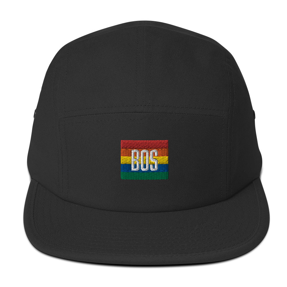 Boston "BOS" Pride Five Panel Hat, black