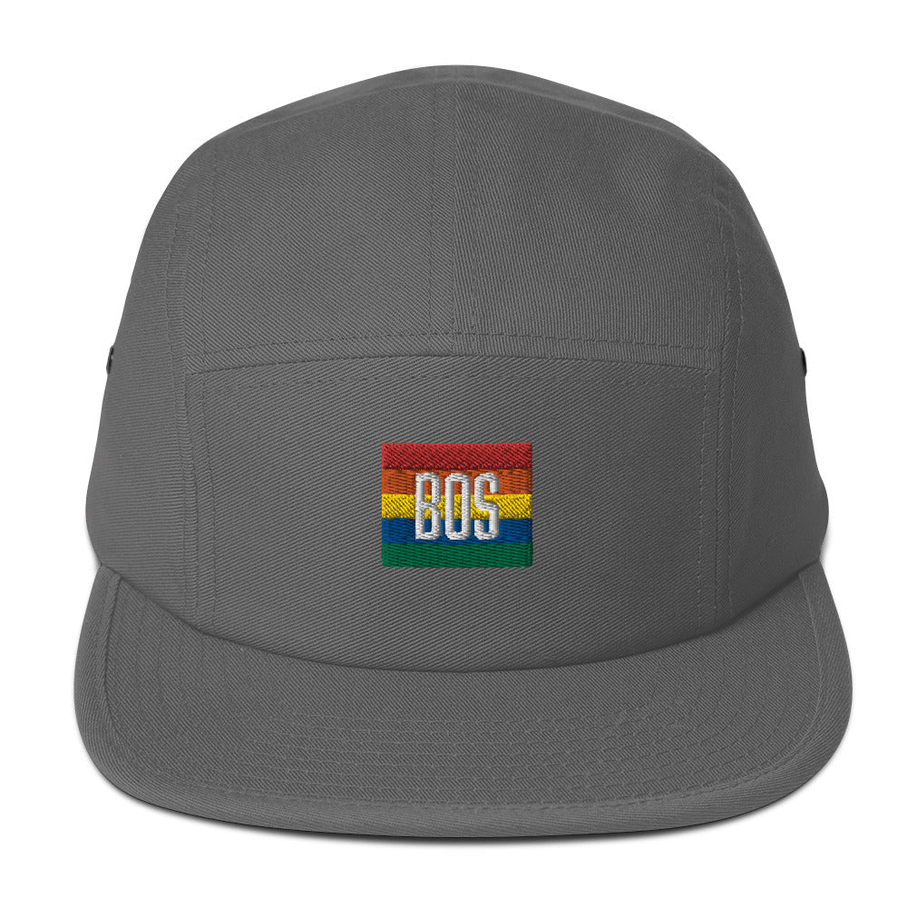 Boston "BOS" Pride Five Panel Hat, grey