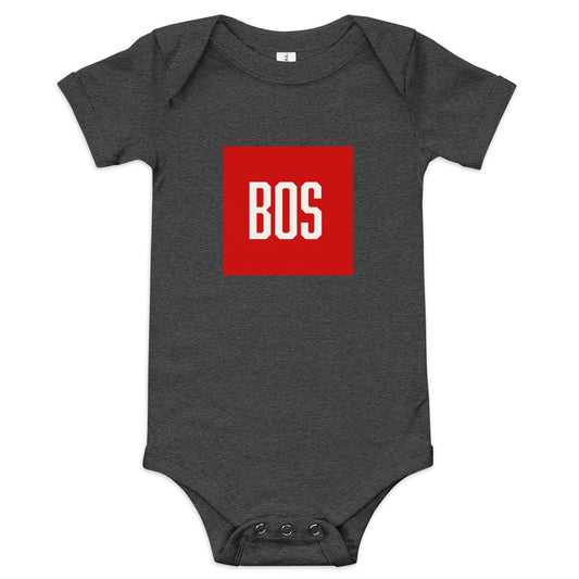 Boston "BOS" Baby Onesie - dark grey