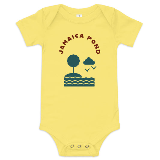 Jamaica Pond, Boston MA Baby Onesie, yellow