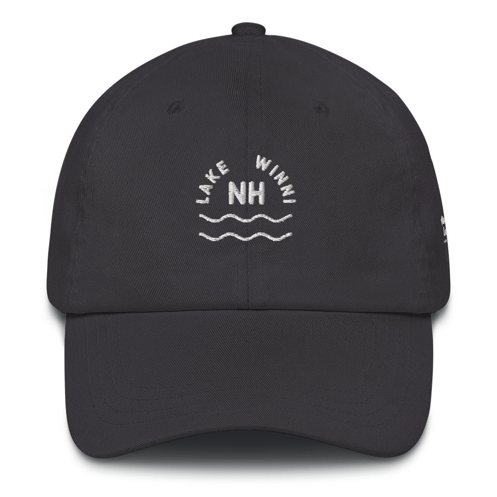 "Lake Winni" Lake Winnipesaukee dad hat, grey