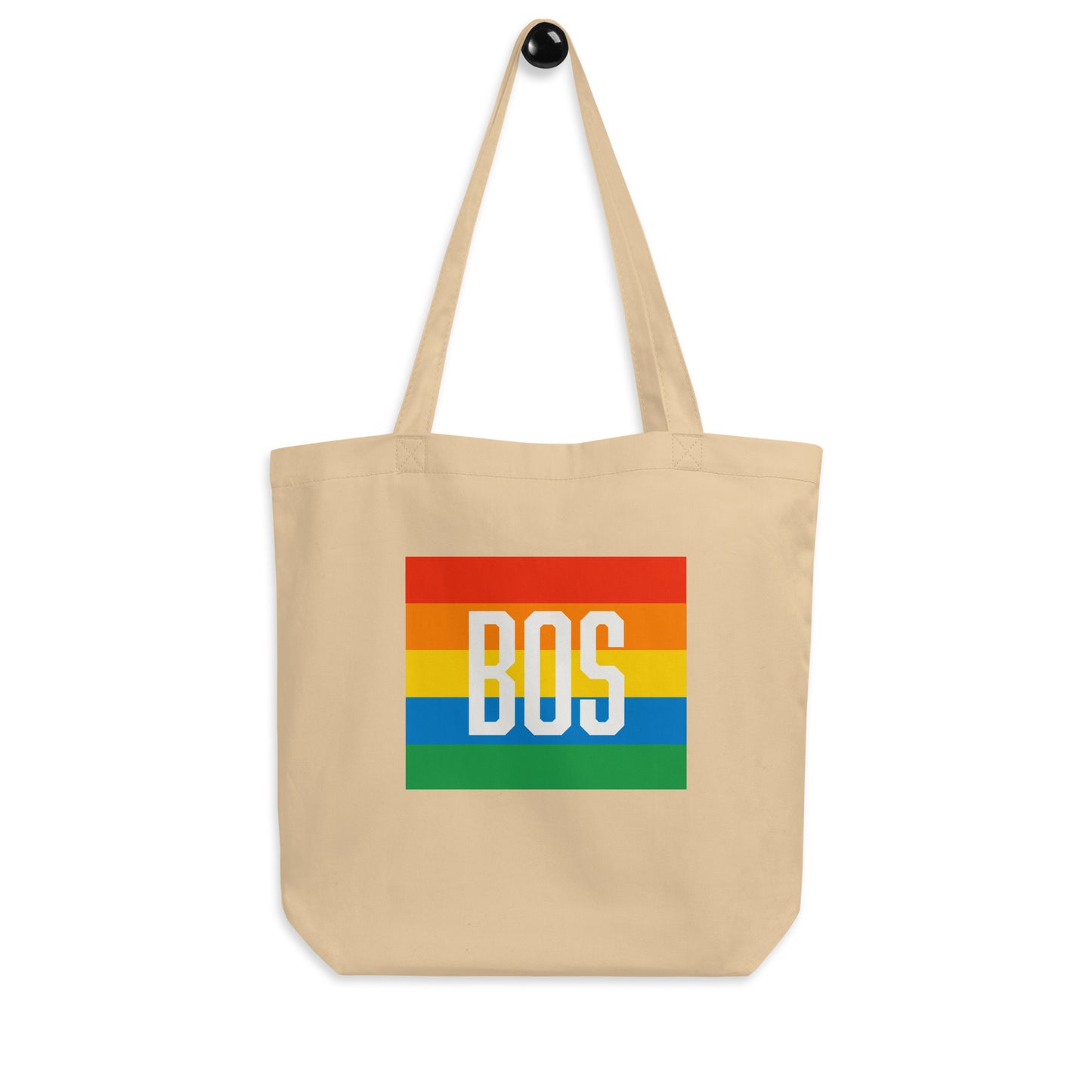 Boston "BOS" Pride Rainbow Tote Bag