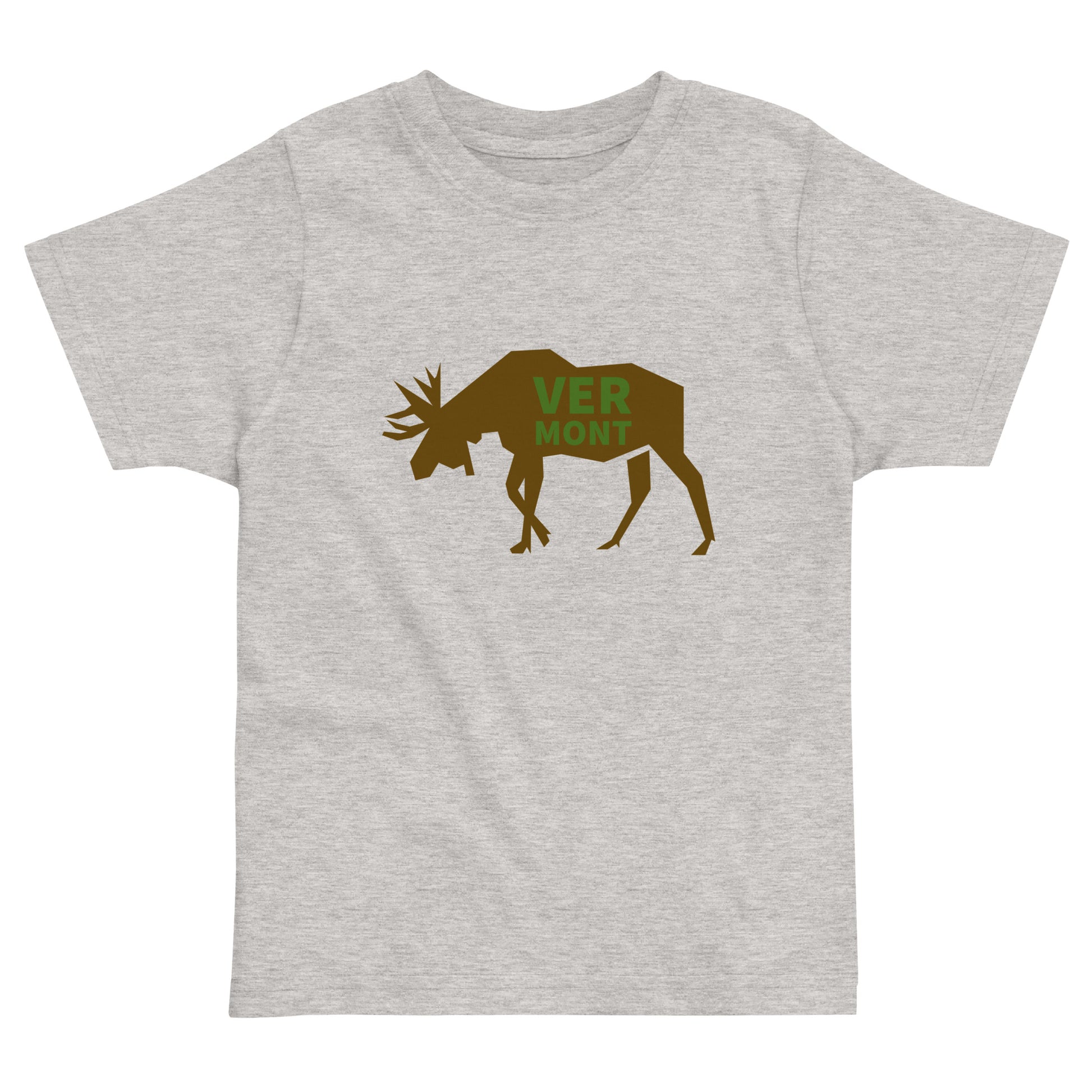 light grey t-shirt with the text VERMONT on top of a moose