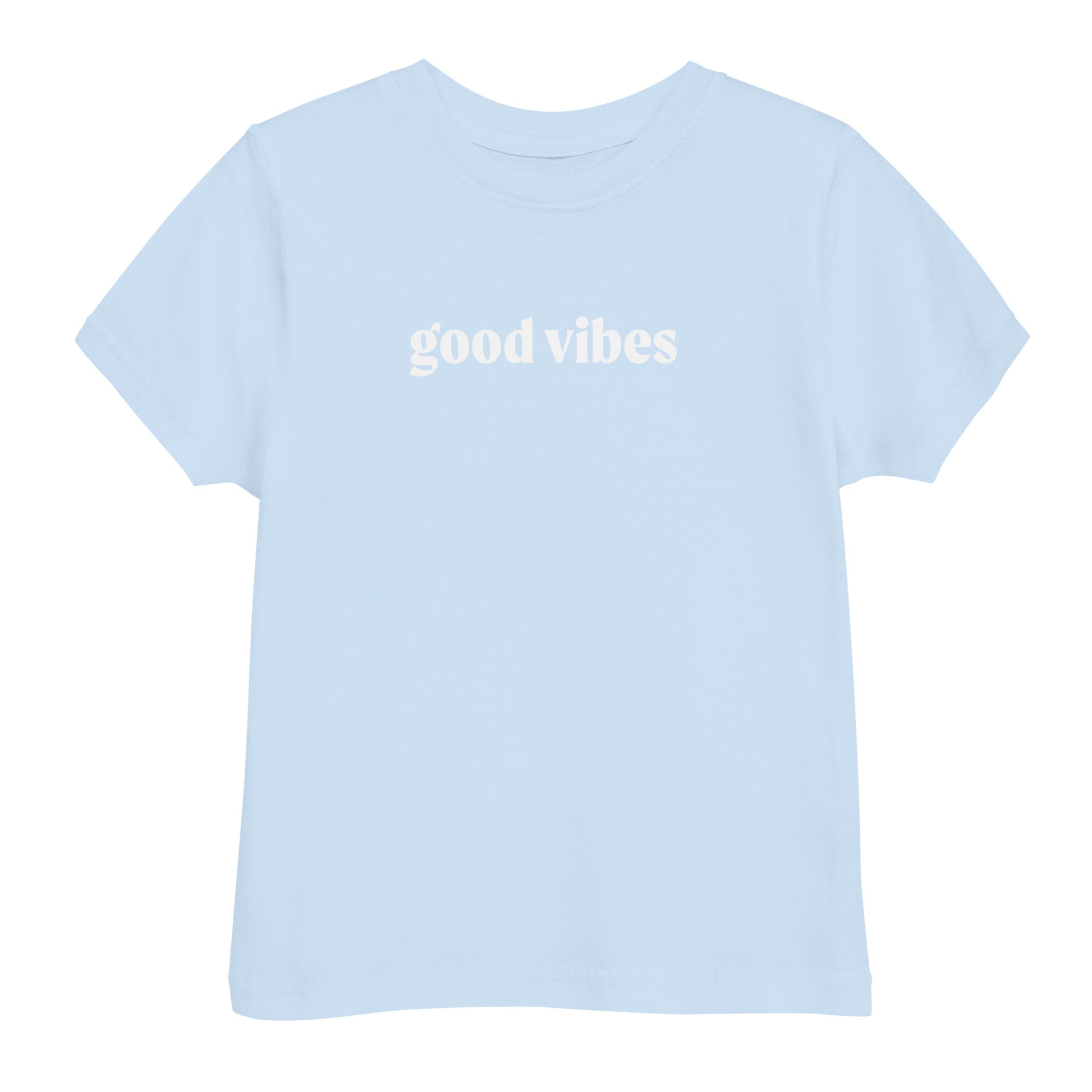 good vibes t shirt (toddler), light blue