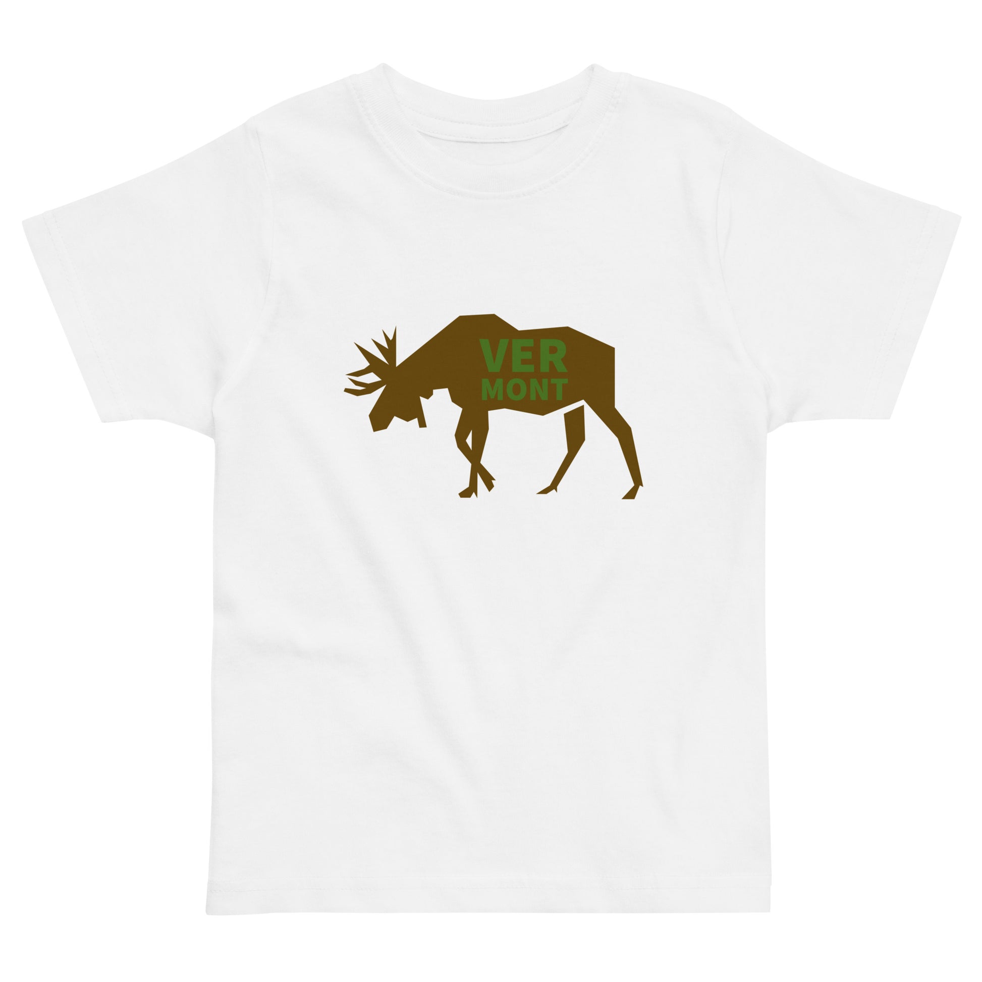 white t-shirt with the text VERMONT on top of a moose