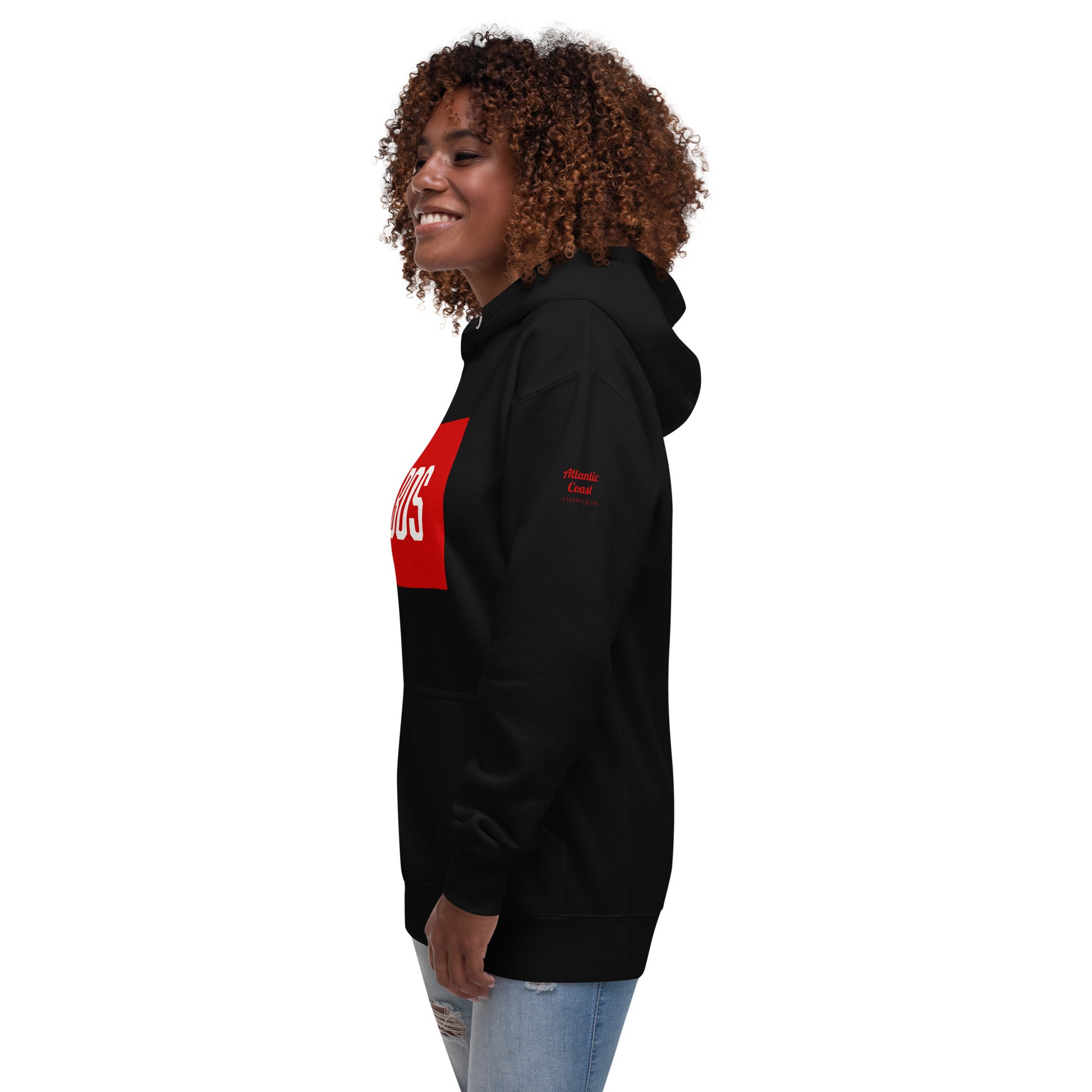 Boston "BOS" Hoodie - black, on model