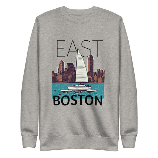 East Boston crew neck. Views of the Boston Harbor from Eastie.