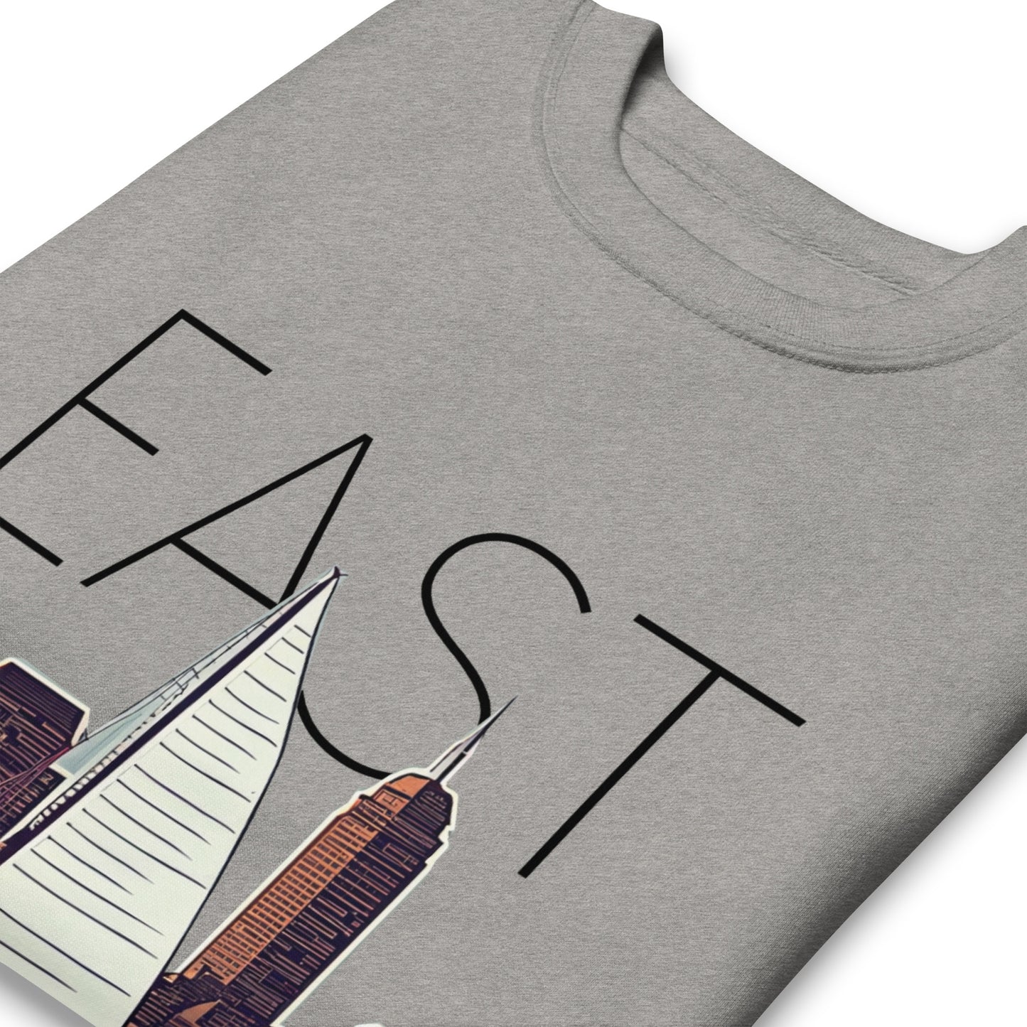 East Boston crew neck. Views of the Boston Harbor from Eastie.