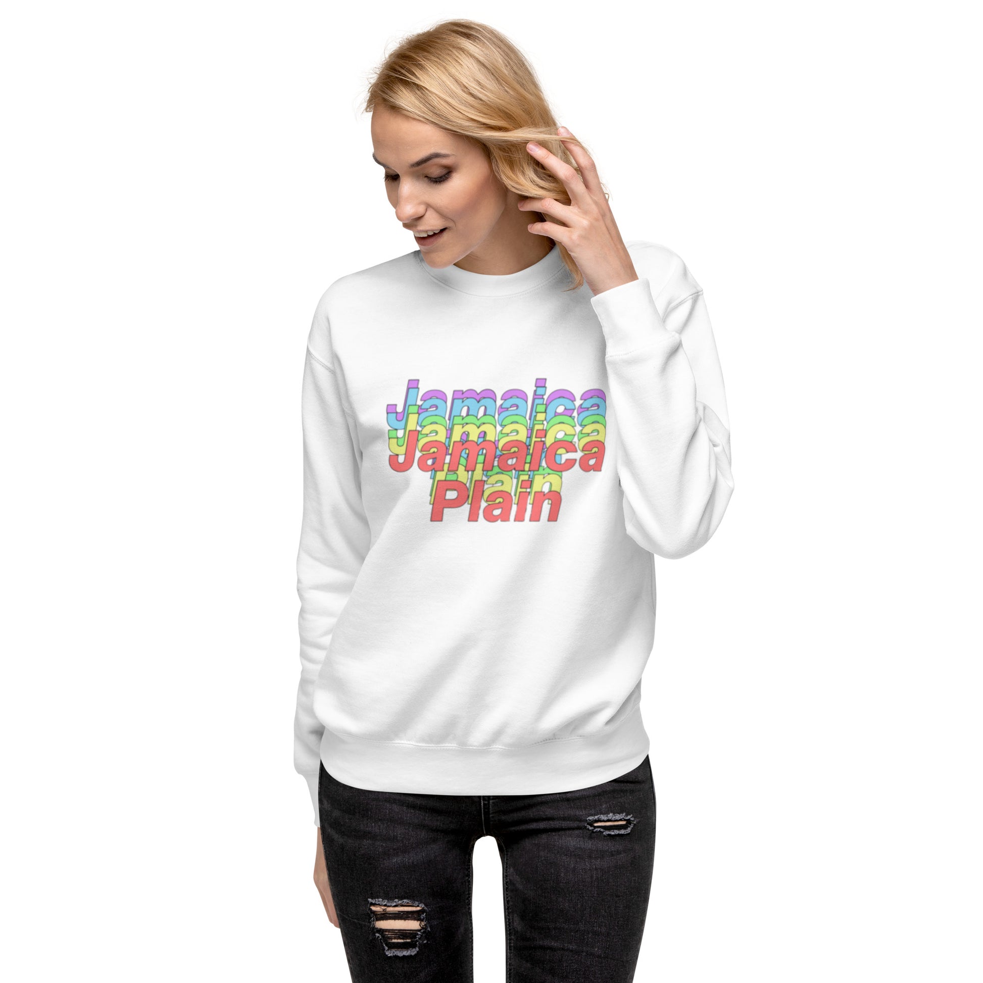 Jamaica Plain Sweatshirt, Boston, MA; white