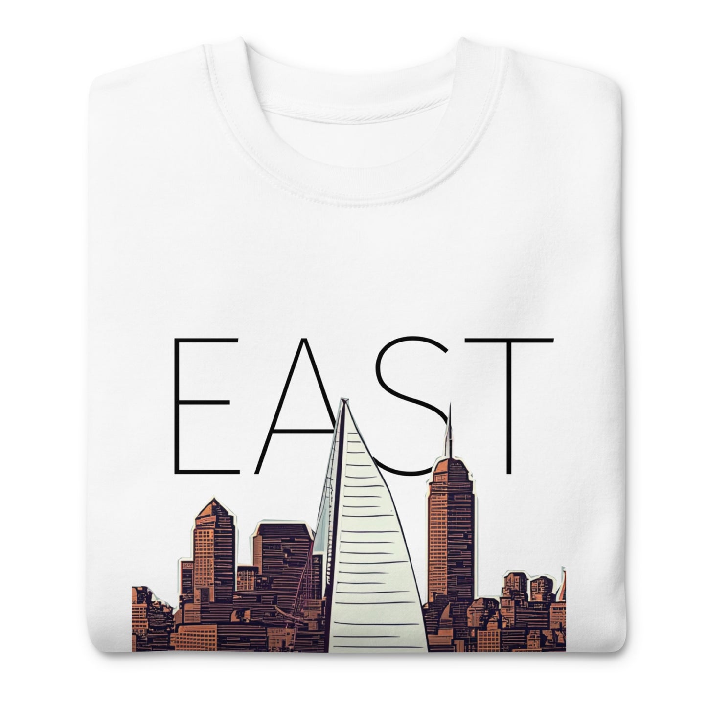 East Boston crew neck. Views of the Boston Harbor from Eastie.