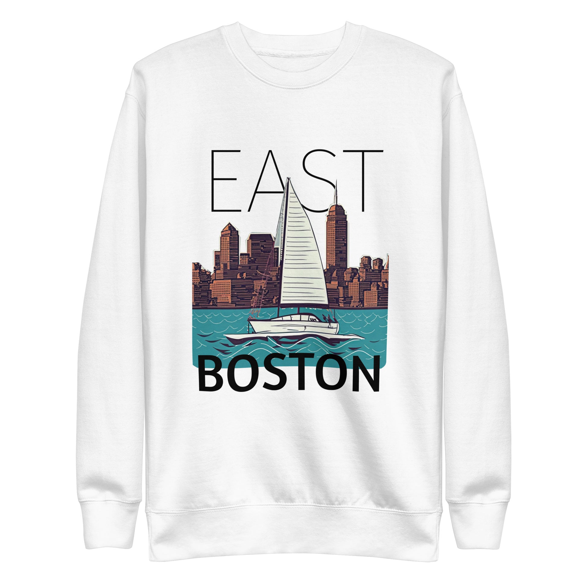 East Boston crew neck. Views of the Boston Harbor from Eastie.