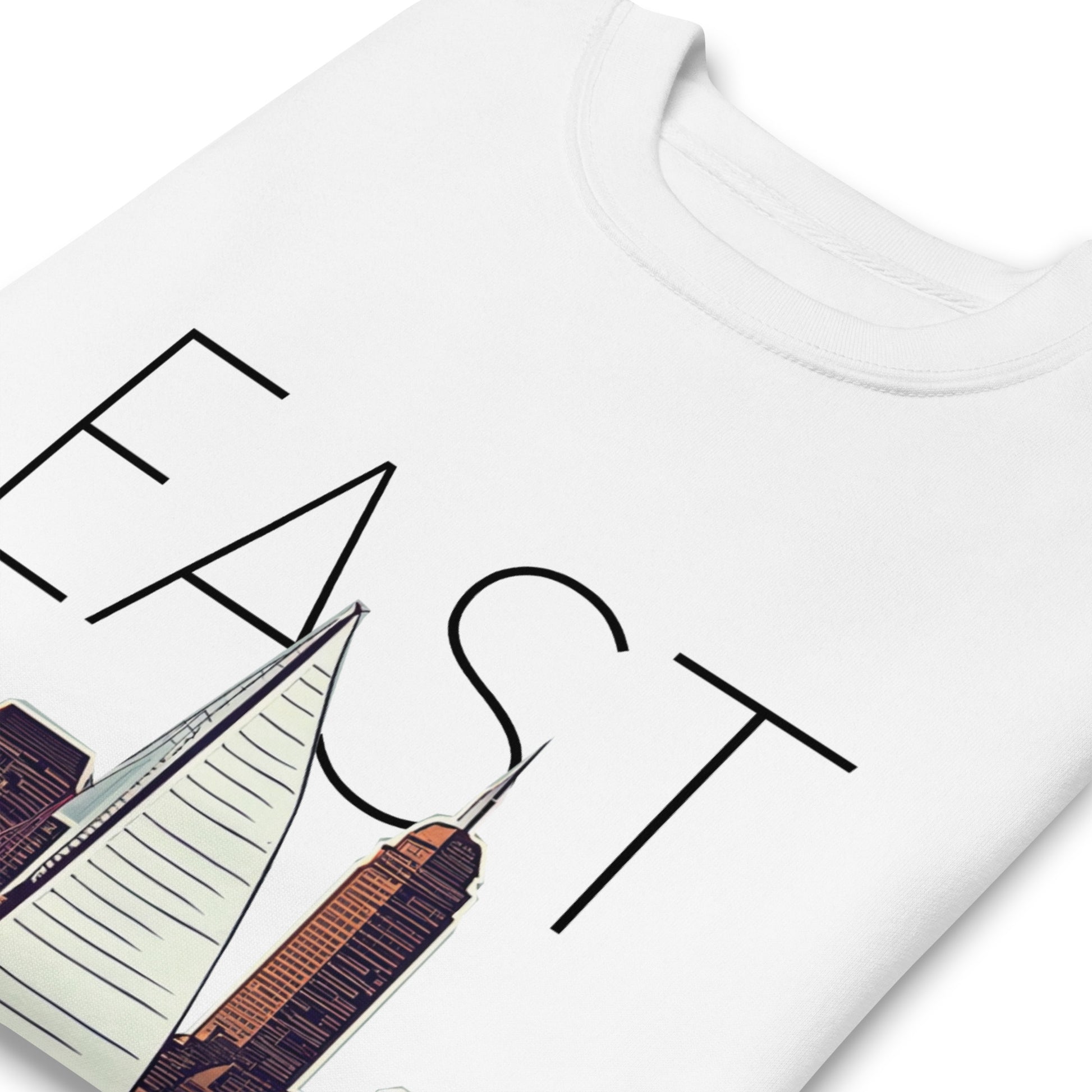 East Boston crew neck. Views of the Boston Harbor from Eastie.