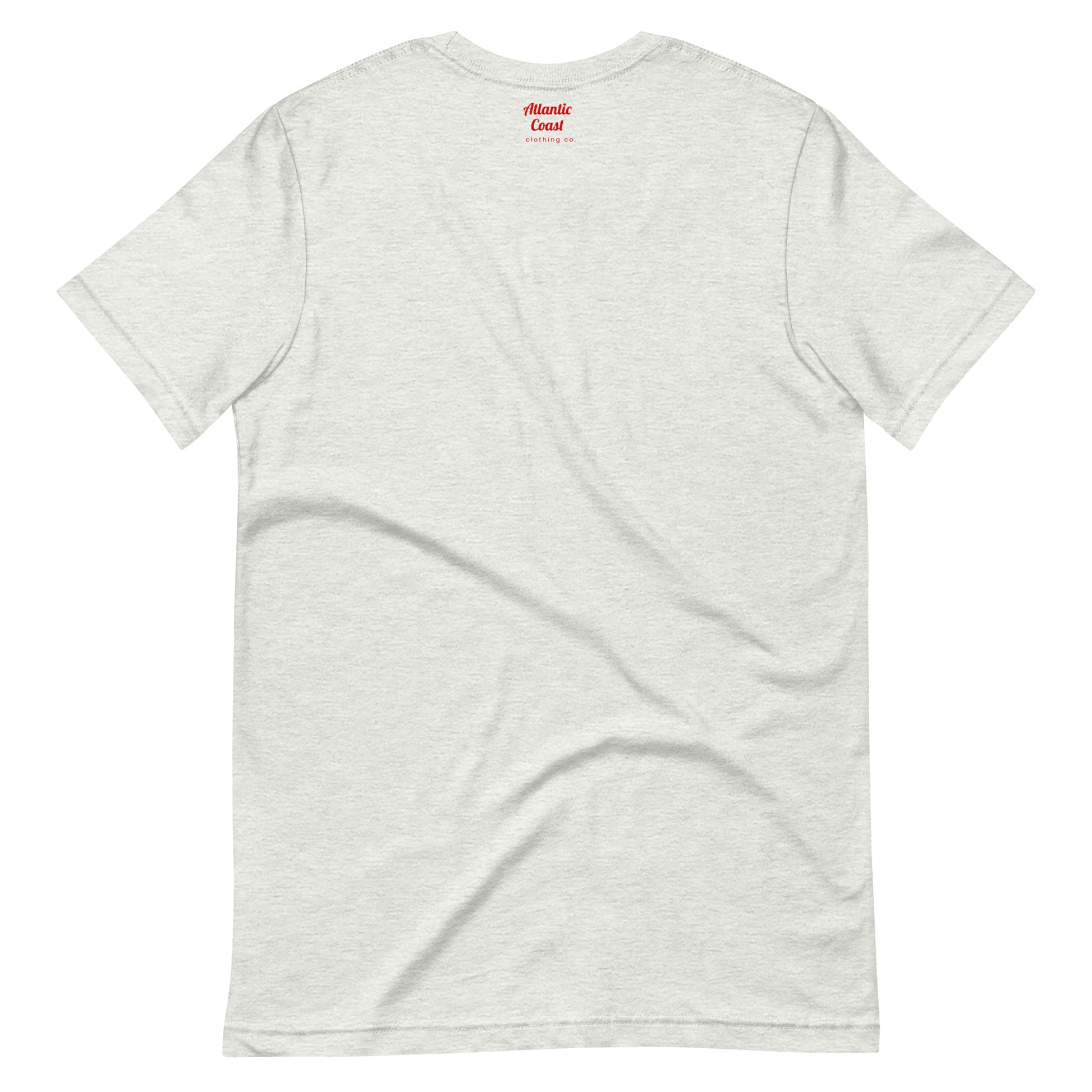 Boston t shirt with "BOS" abbreviation, ash grey, view of back