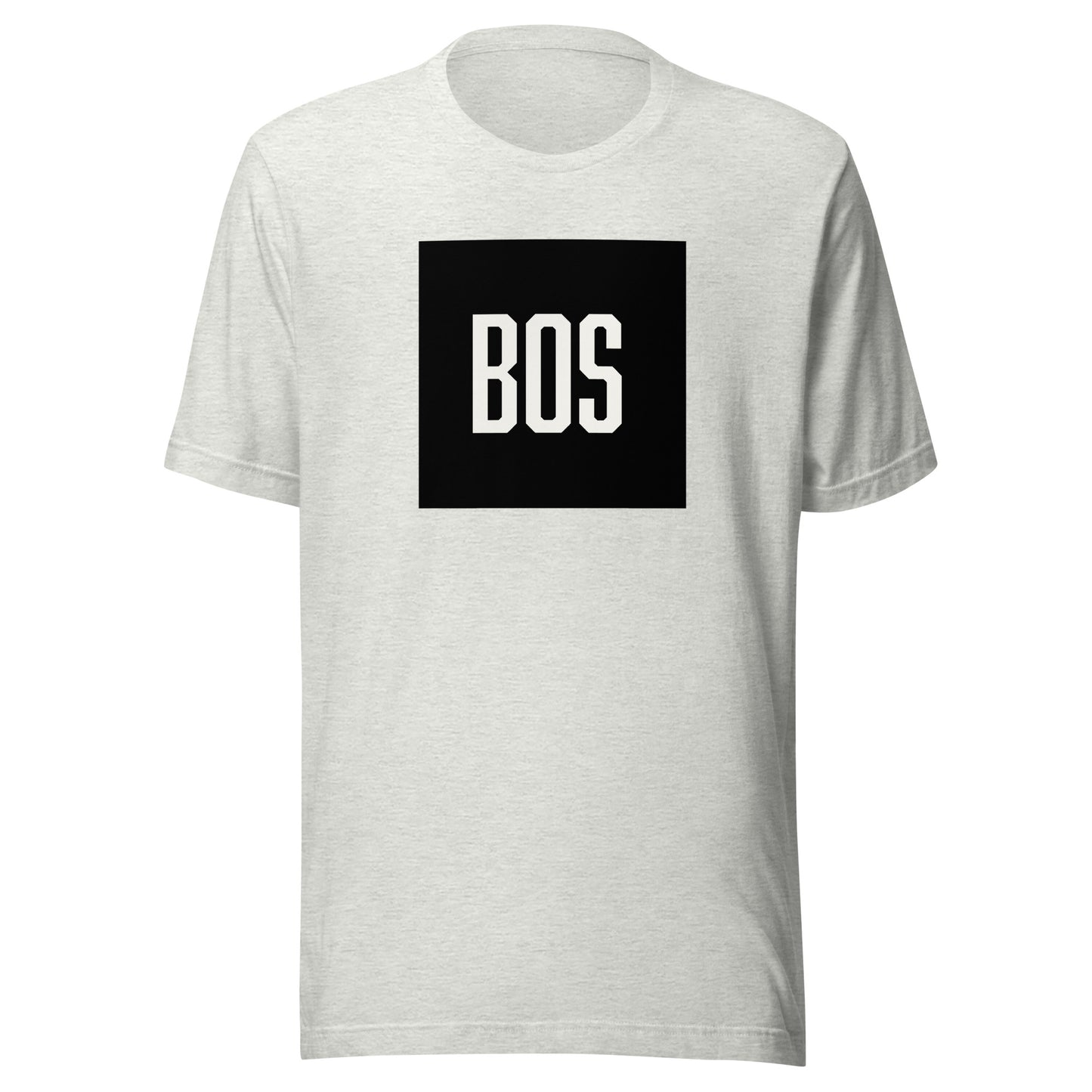 Boston "BOS" t shirt, ash grey, view of front