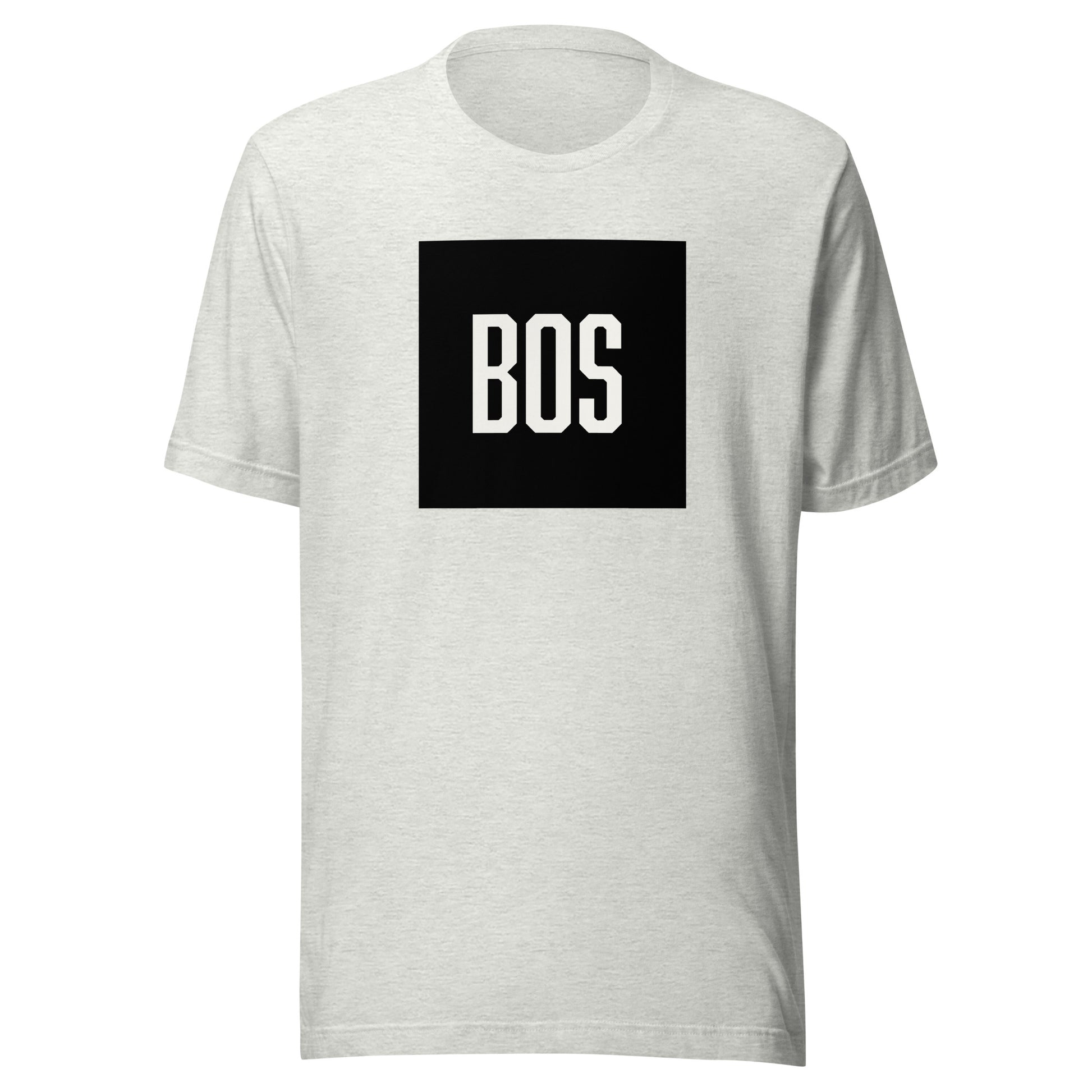 Boston "BOS" t shirt, ash grey, view of front