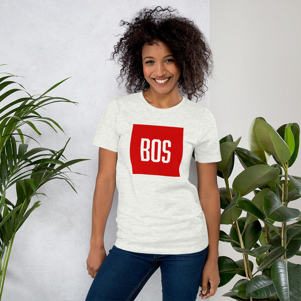 Boston T shirt, red block, Boston, MA, white