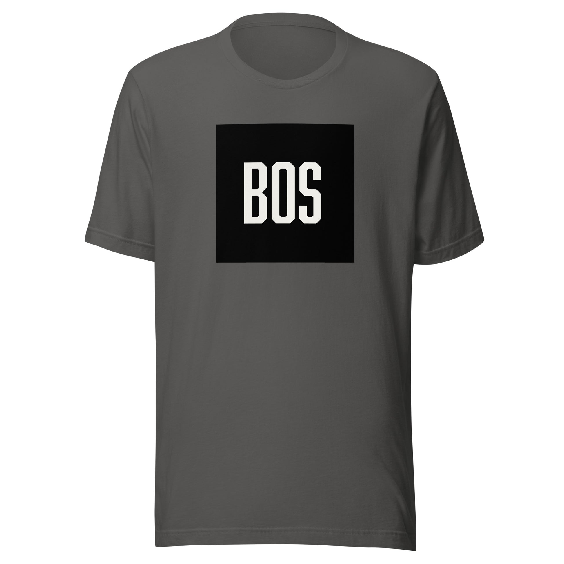 Boston "BOS" t shirt, asphalt grey, view of front