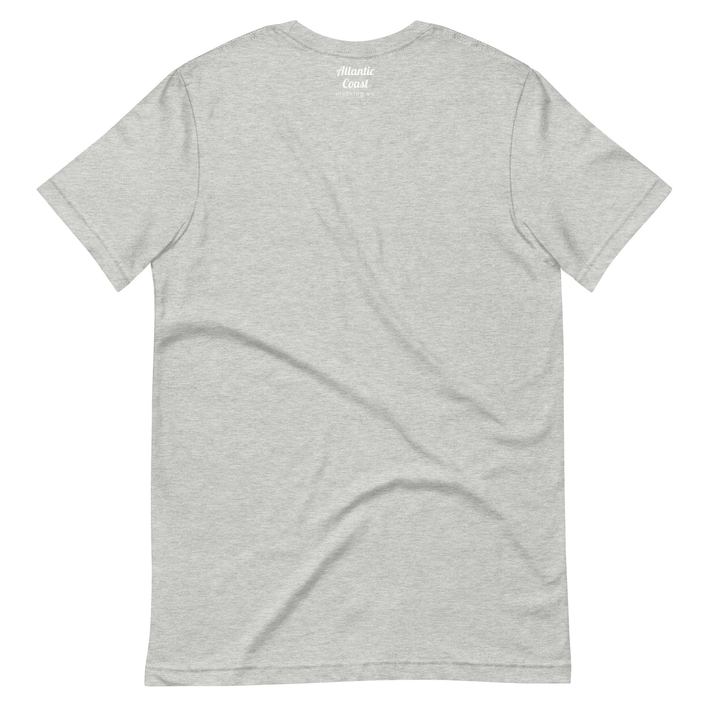 Graphic t shirt displaying "Beacon Hill", a neighborhood in Boston, MA. The shirt shown is grey, view of back..