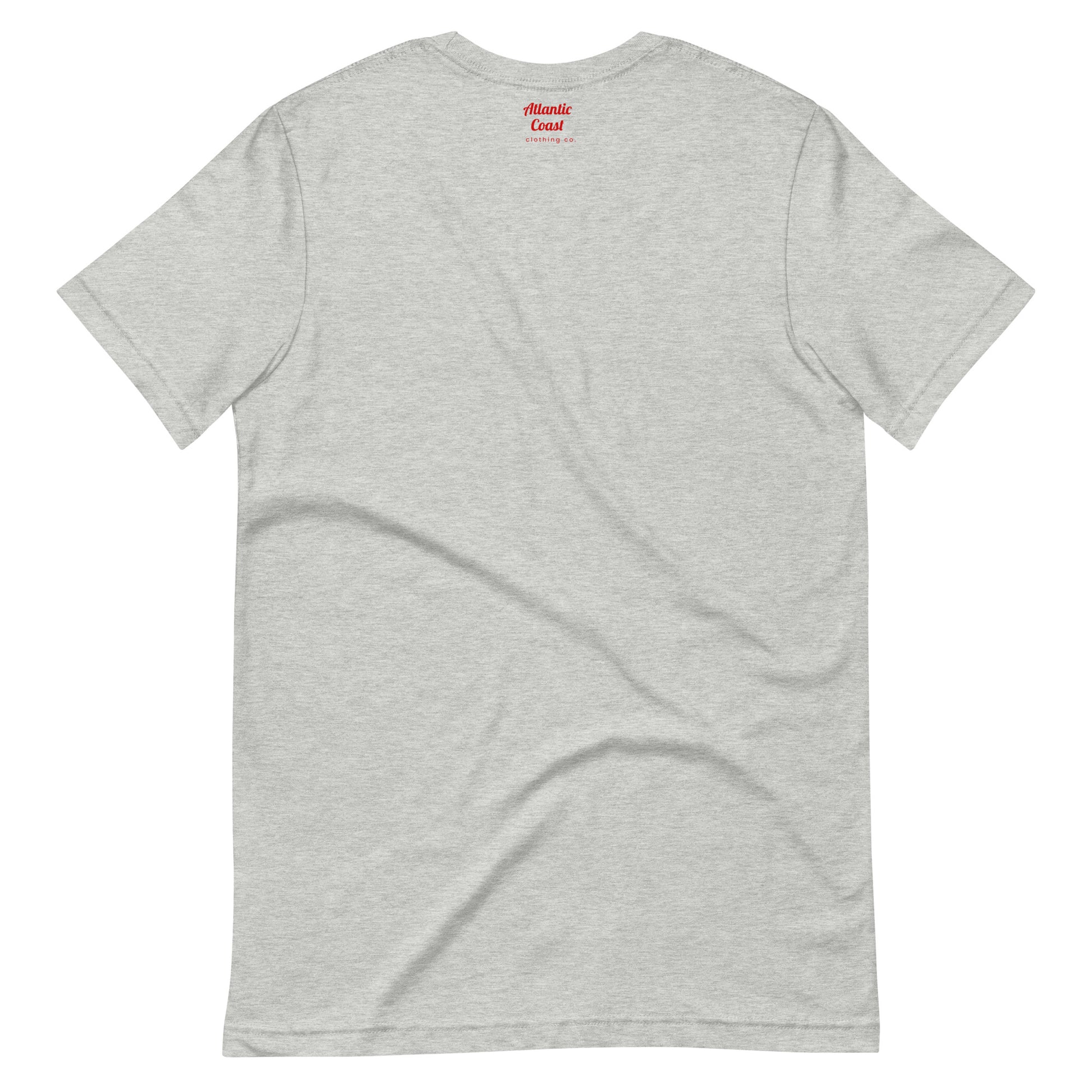 Boston t shirt with "BOS" abbreviation, grey, view of back