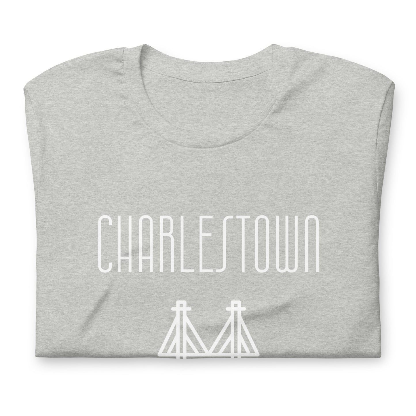 charlestown, Boston MA t shirt, grey, folded