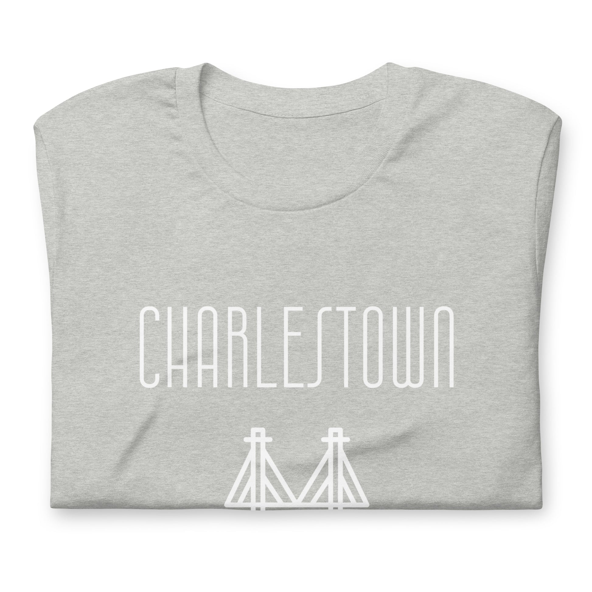 charlestown, Boston MA t shirt, grey, folded