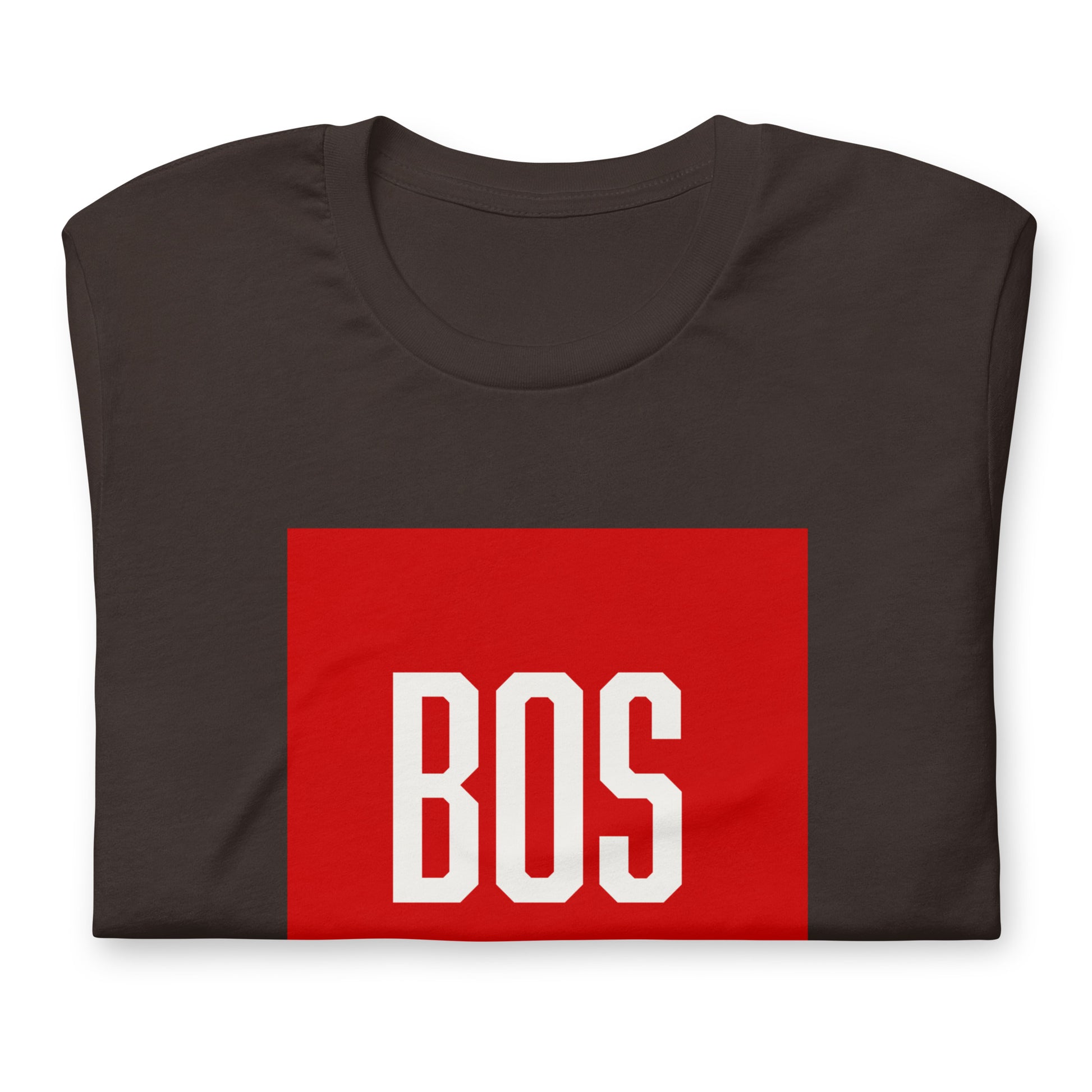 Boston T shirt, red block, Boston, MA, brown