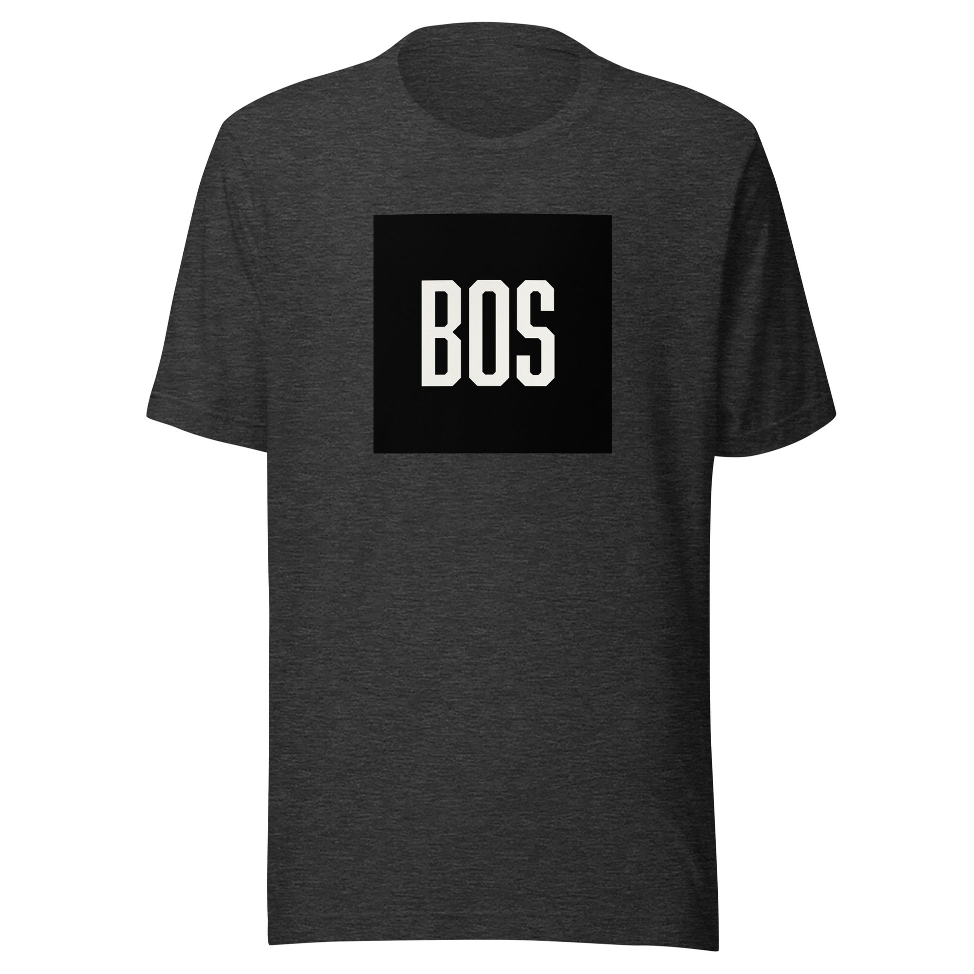 Boston "BOS" t shirt, dark grey, view of front