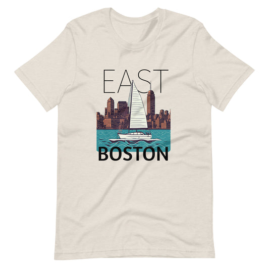 East Boston t shirt, with Boston Harbor views