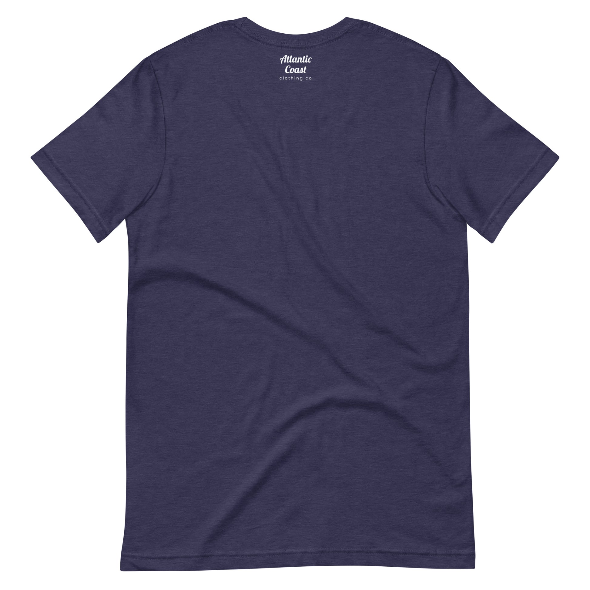 Graphic t shirt displaying "Beacon Hill", a neighborhood in Boston, MA. The shirt shown is navy, view of back.