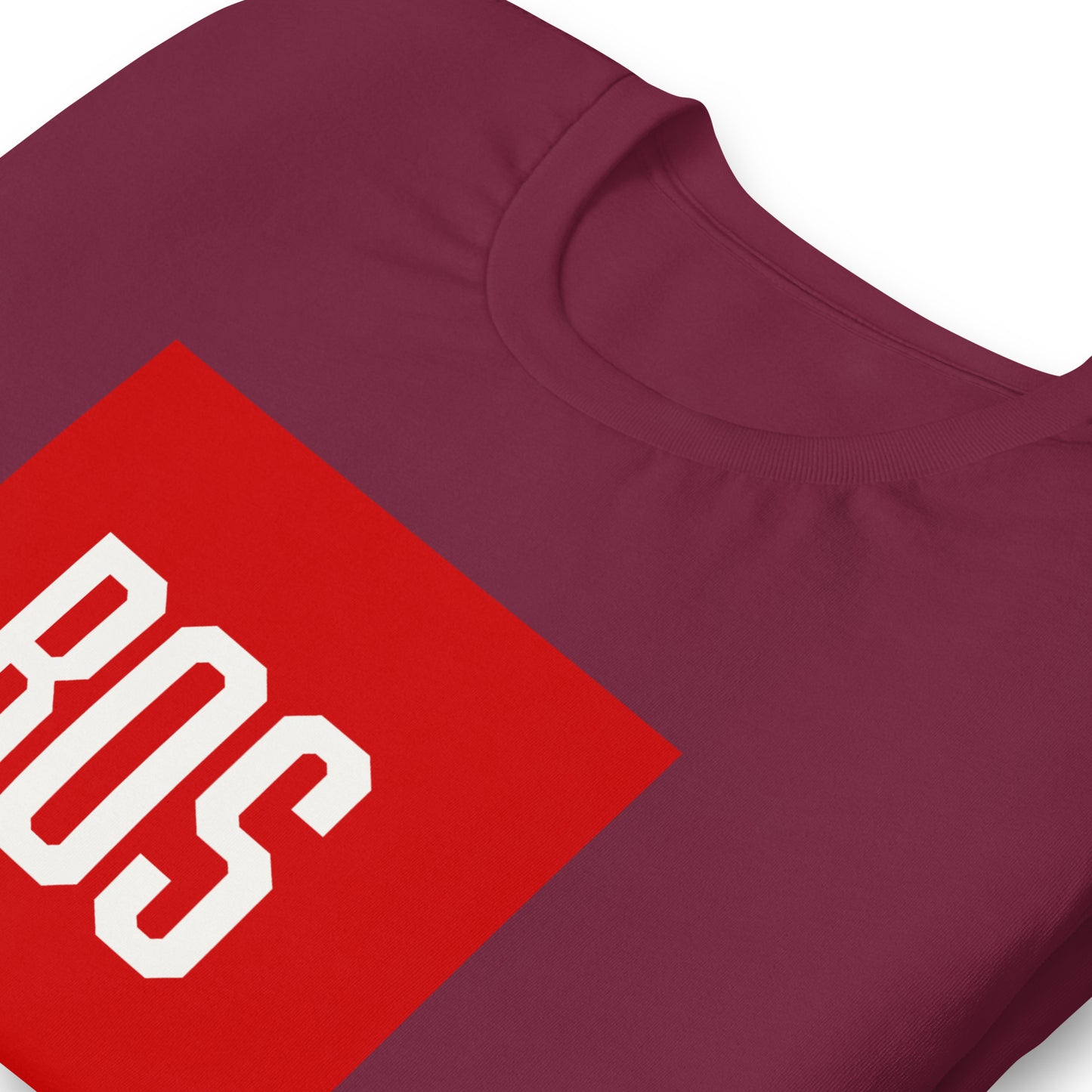 Boston T shirt, red block, Boston, MA, maroon