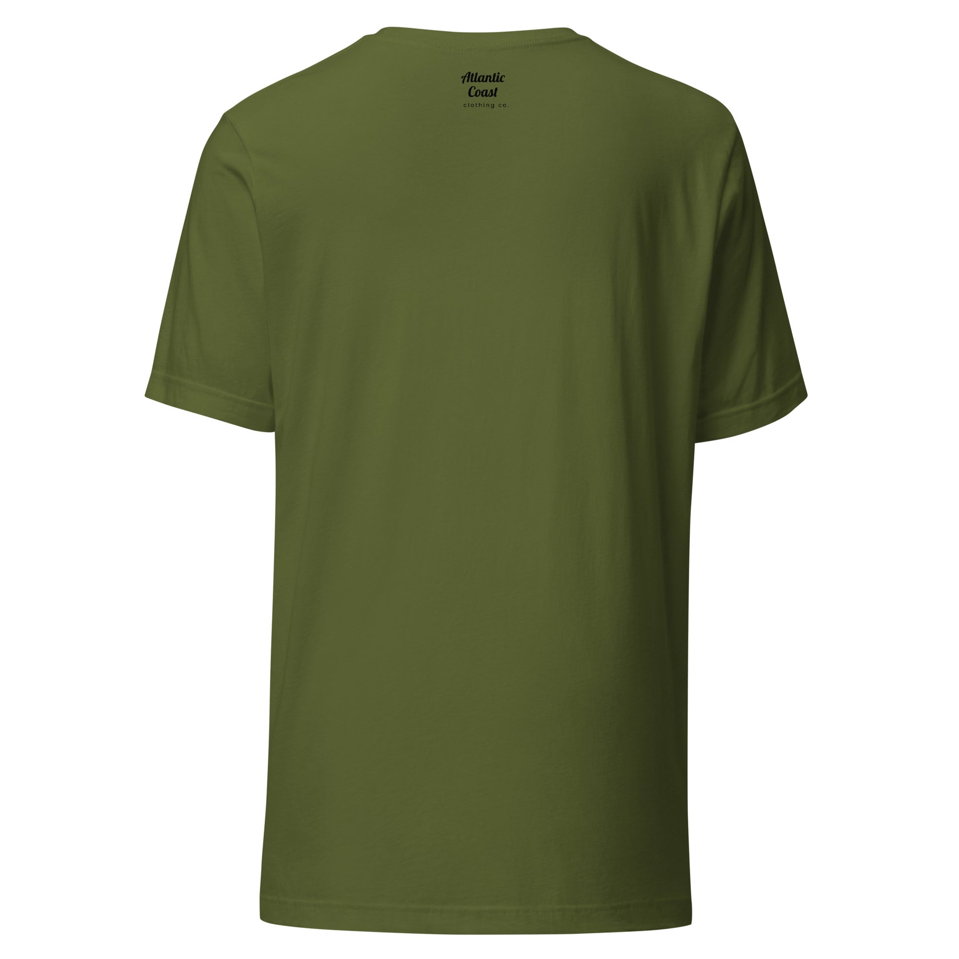 Boston "BOS" t shirt, olive green, view of back