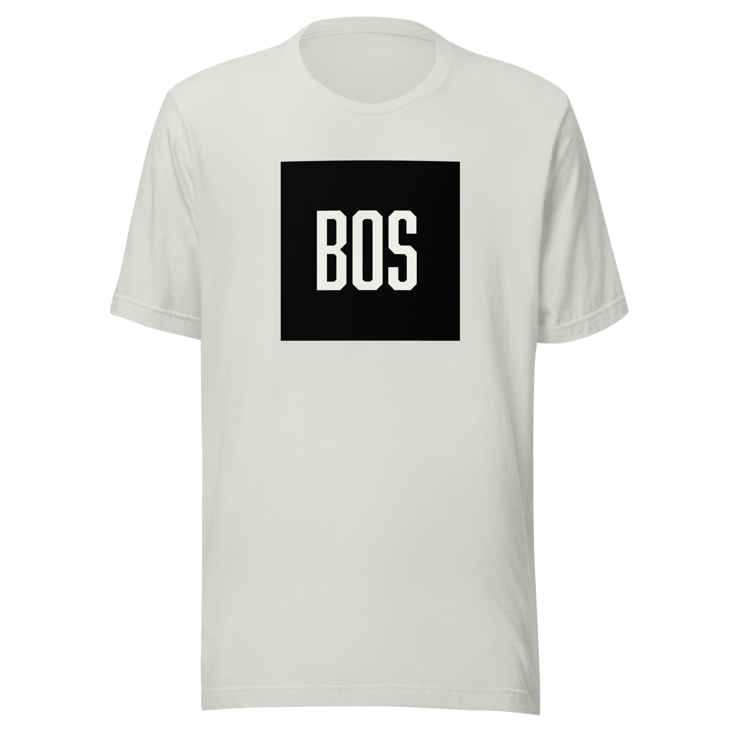 Boston "BOS" t shirt, light grey, view of front