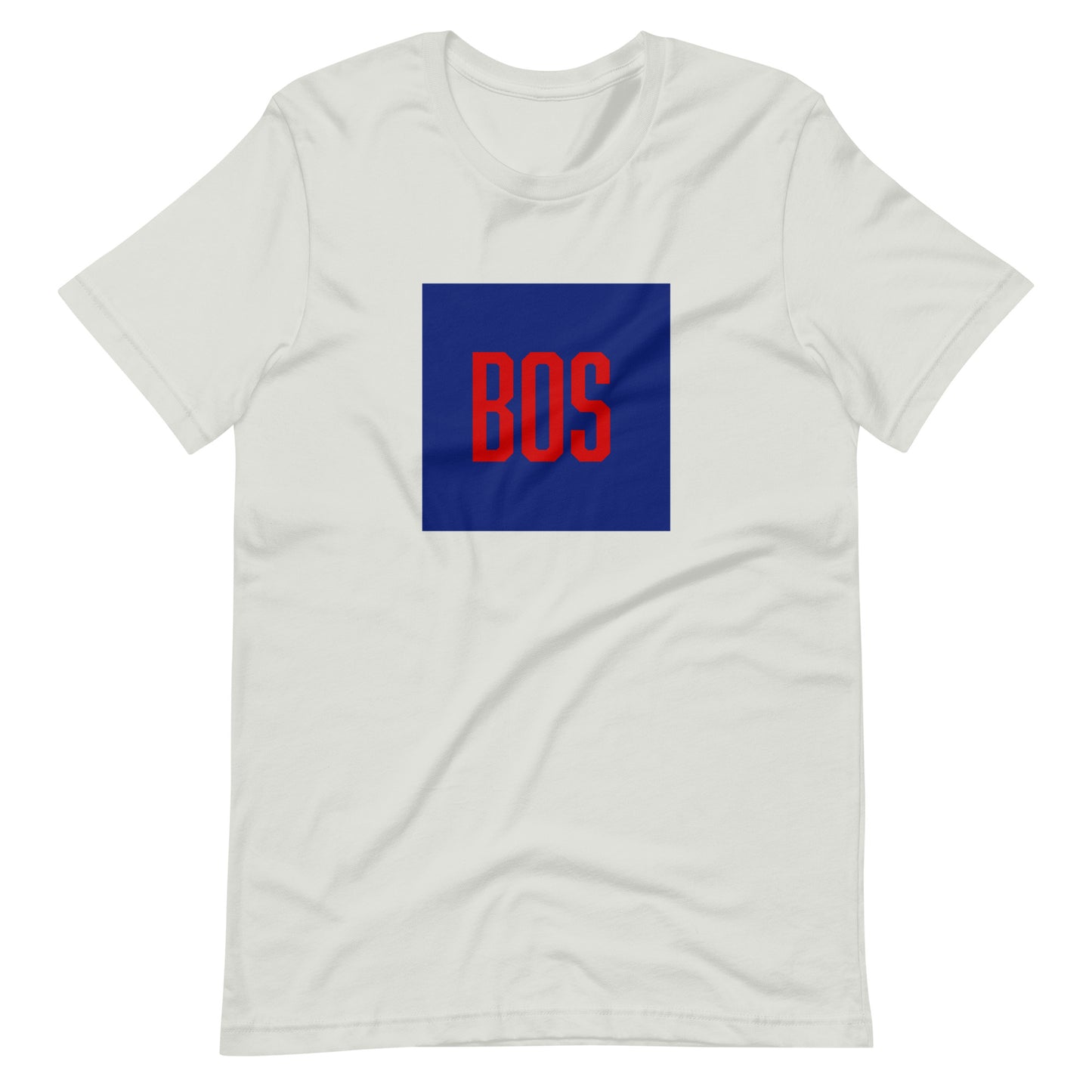 Boston t shirt with "BOS" abbreviation, light grey