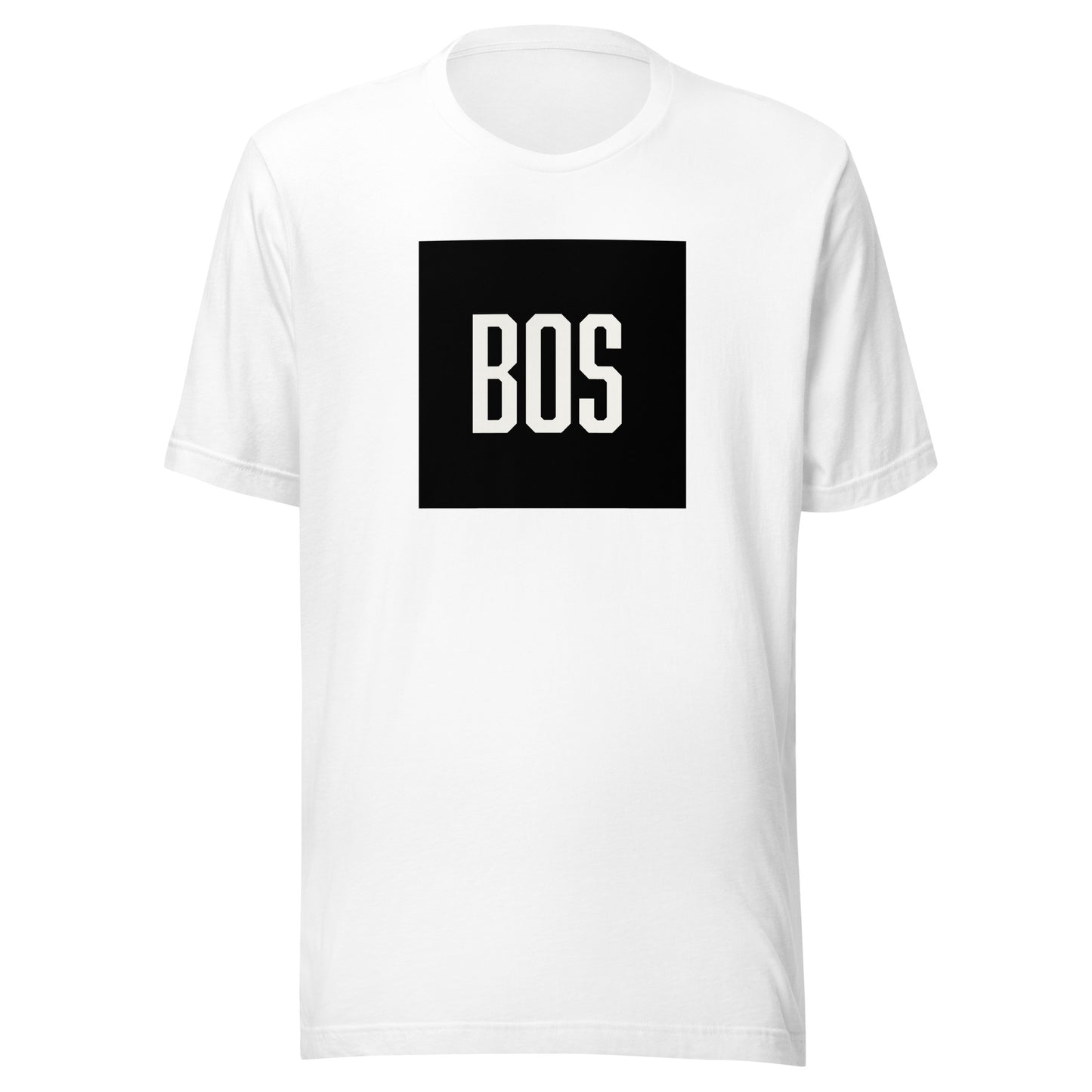 Boston "BOS" t shirt, white, view of front